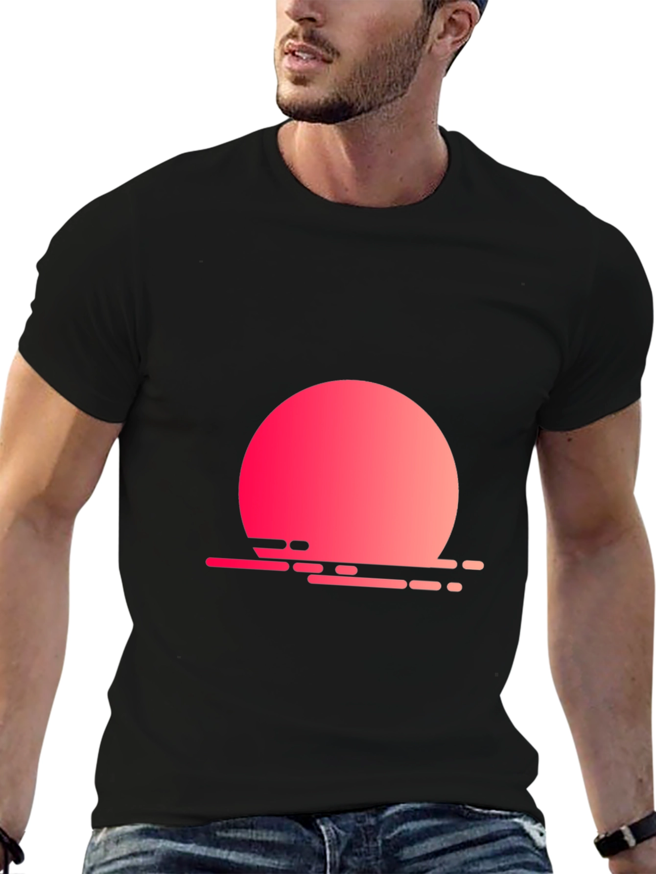 Black Sunset Graphic Black Tee view 6