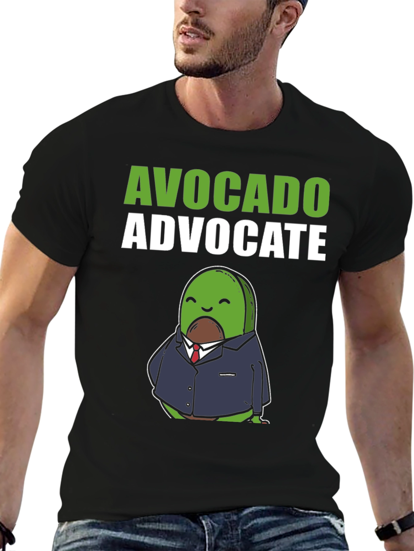 Black Avocado Advocate Graphic Tee - Stylish & Humorous T-Shirt view 6