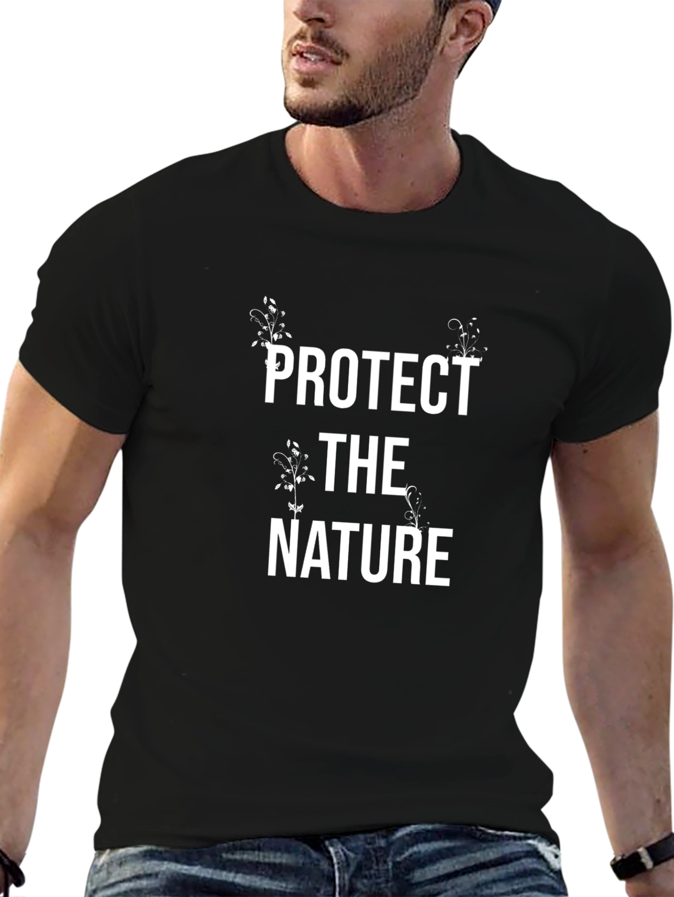Black Protect the Nature Black Graphic Tee view 6