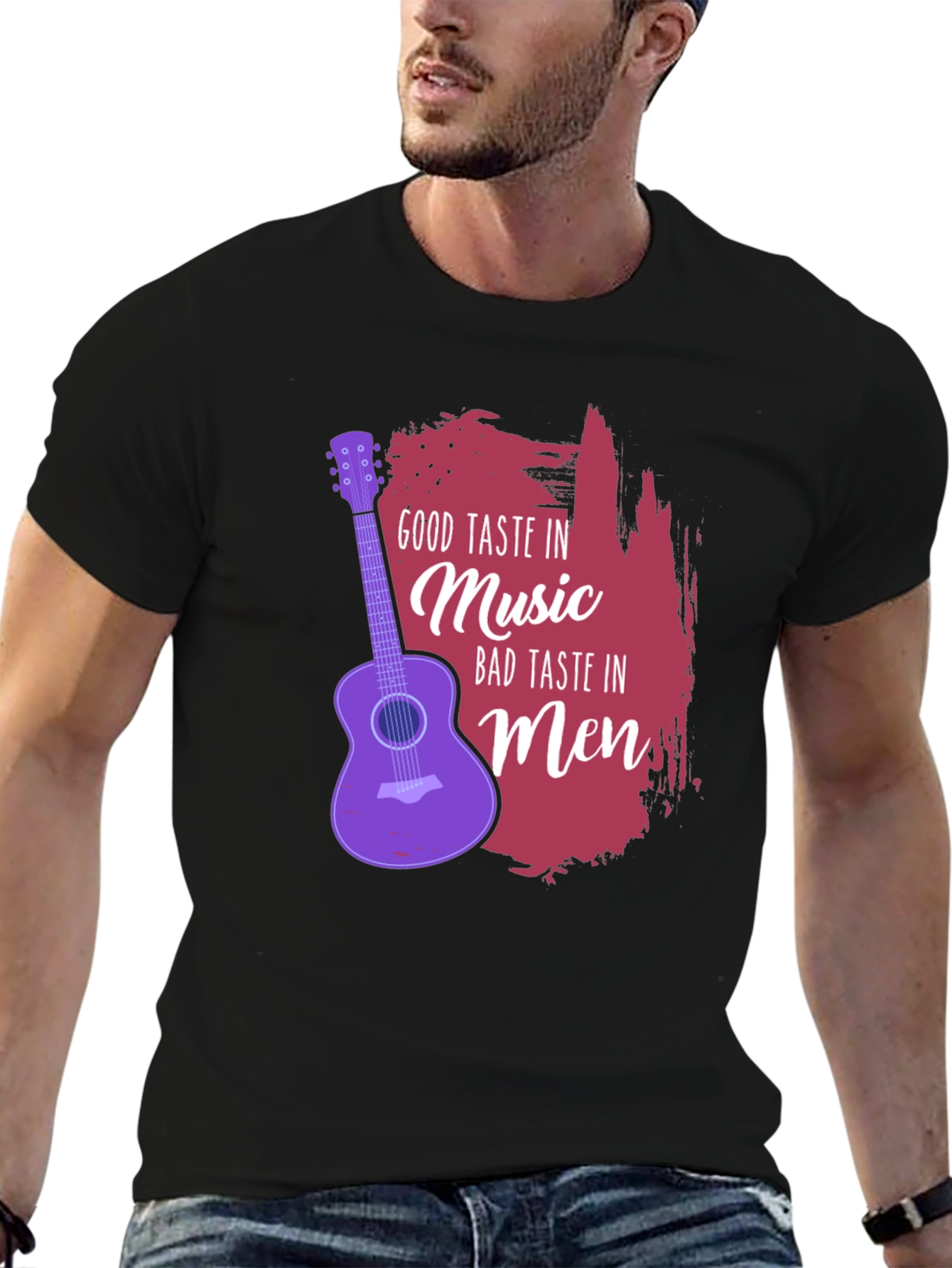 Black Good Taste Music Bad Taste Men Graphic Tee view 6