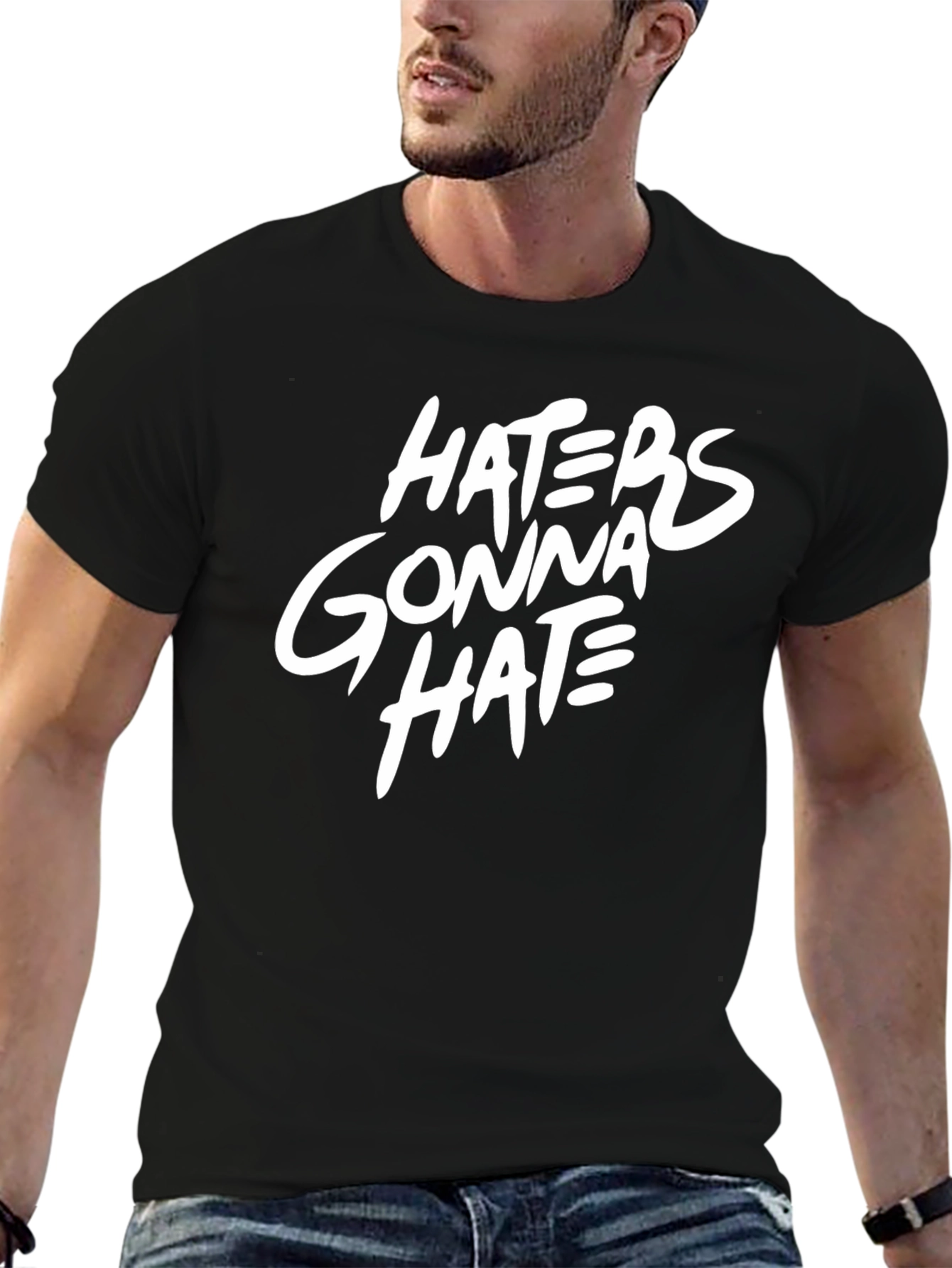 Black Haters Gonna Hate Graphic T-Shirt view 6