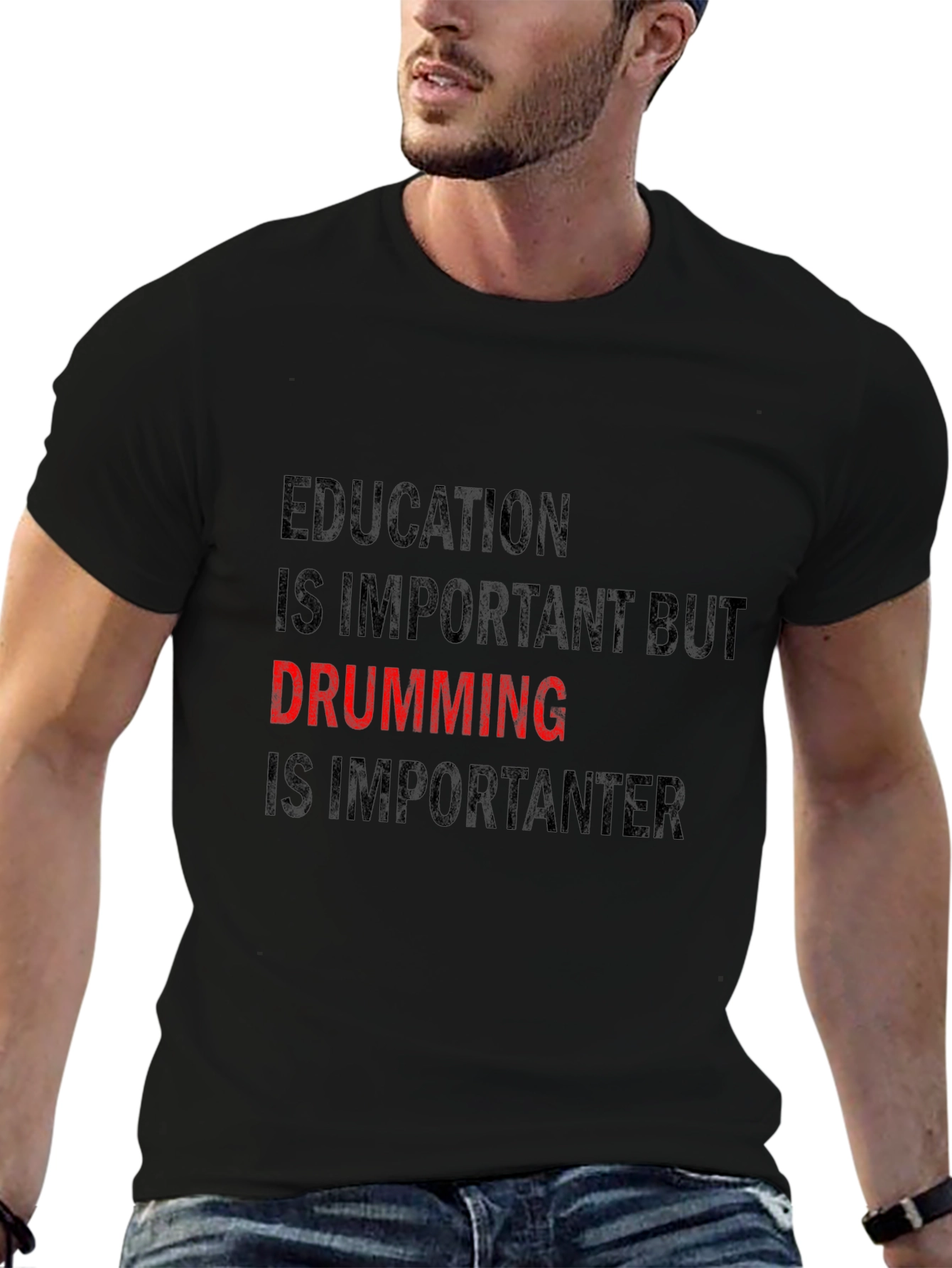 Black Drumming is Importanter Graphic Tee view 6