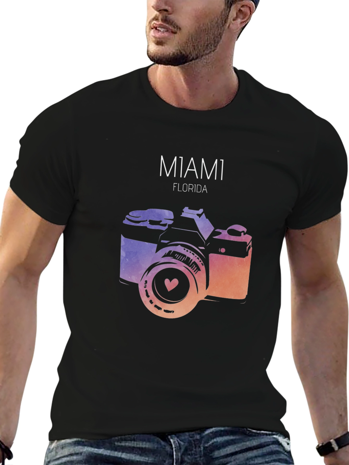 Miami Florida Camera Graphic T-Shirt - 6