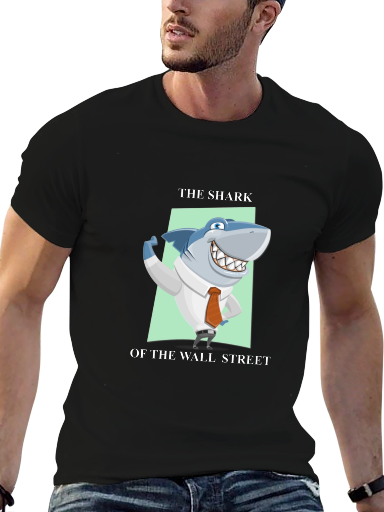 Black Shark of Wall Street T-Shirt - Black view 6