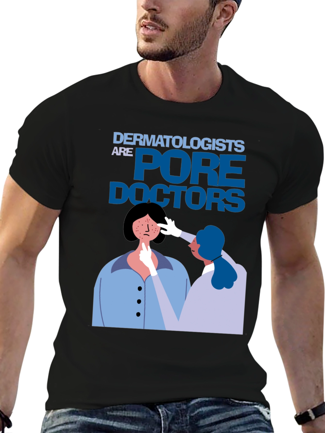 Black Dermatologists 'Pore Doctors' Black T-Shirt view 6