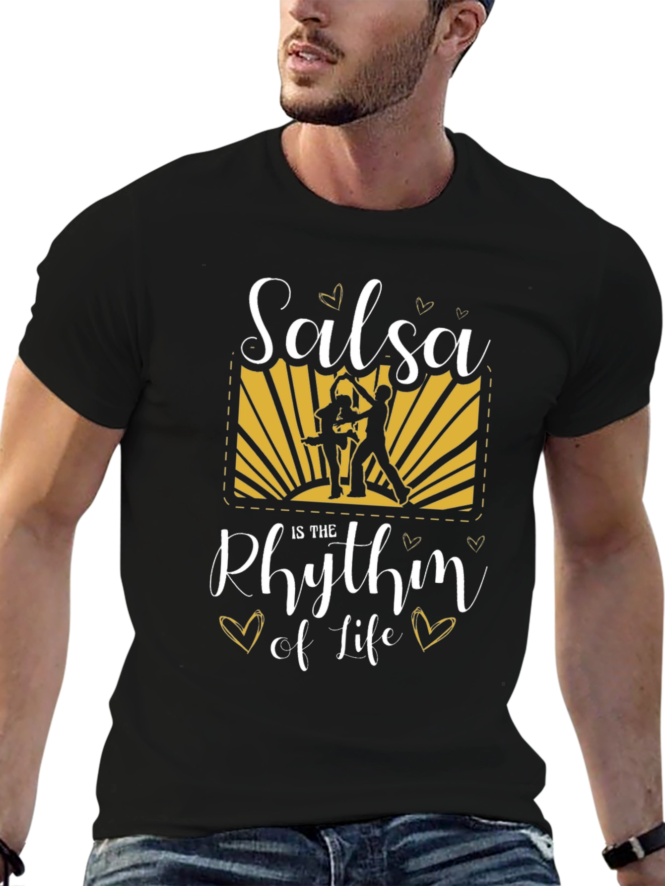 Black Salsa is the Rhythm of Life Graphic T-Shirt view 6
