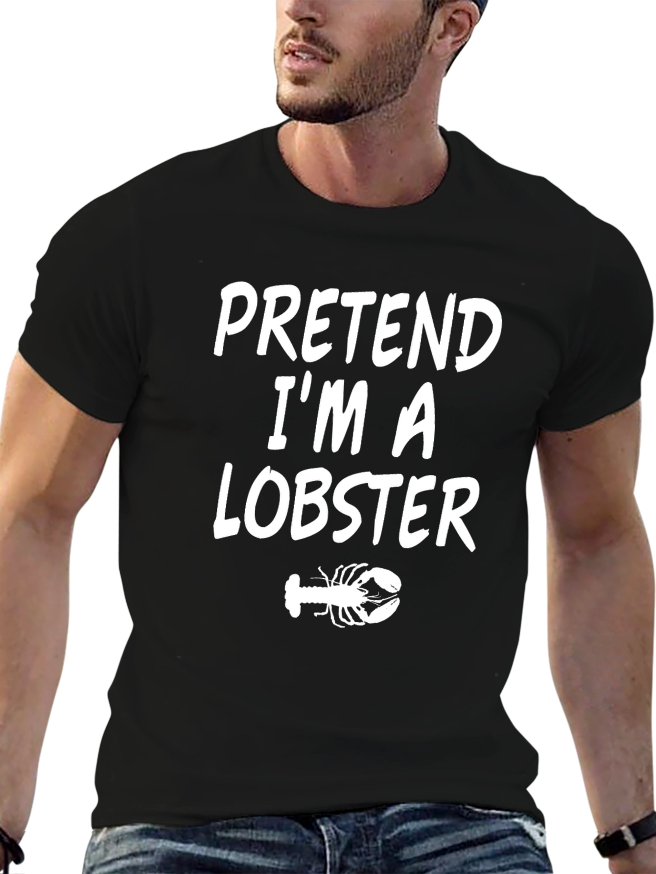 Black Pretend I'm A Lobster T-Shirt - Funny Costume Tee view 6