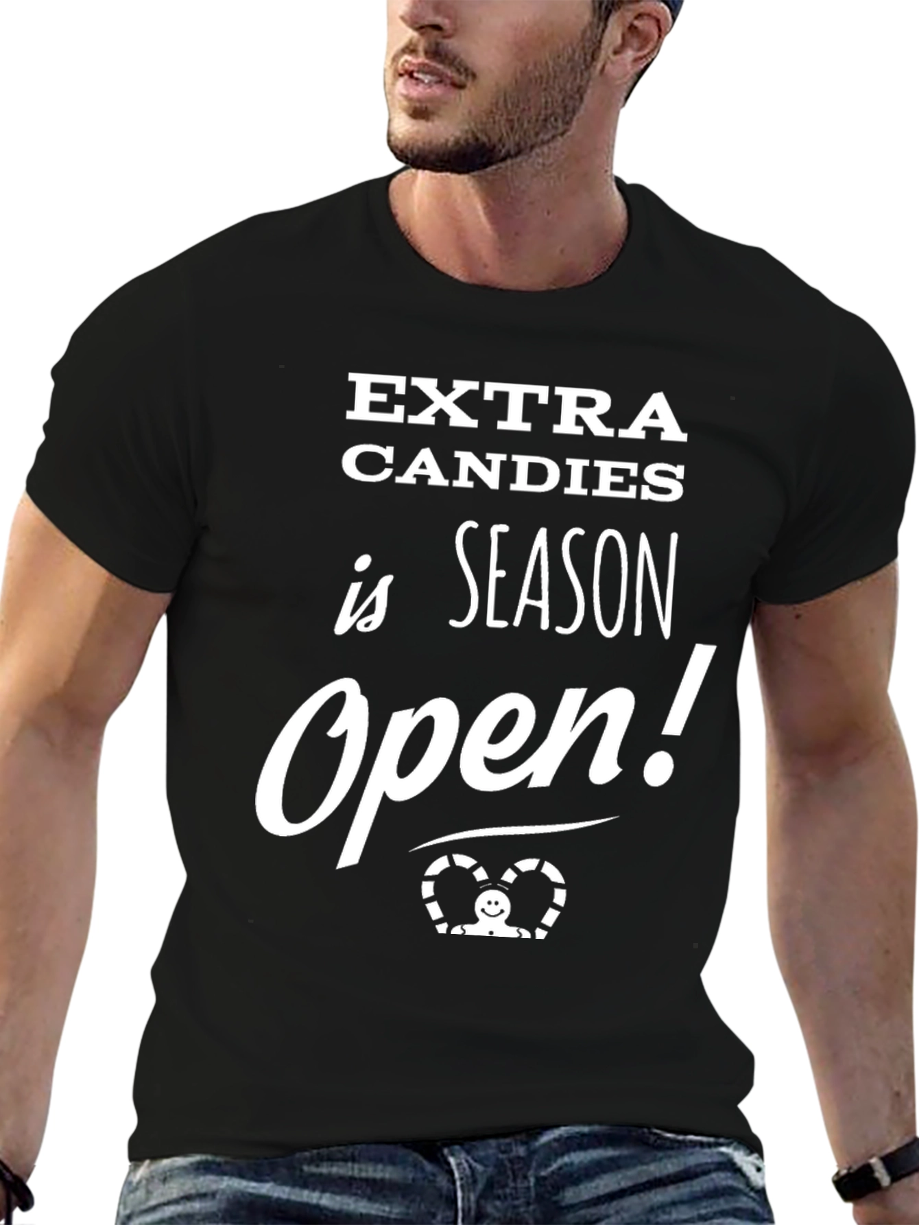 Black Extra Candies Season Open Black T-Shirt view 6