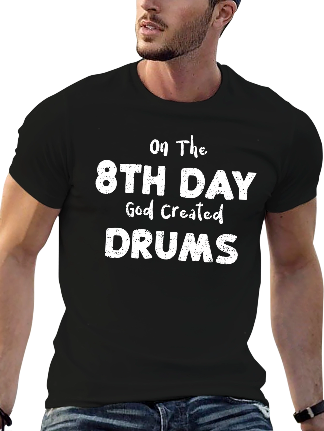 Black On The 8th Day God Created Drums T-Shirt view 6