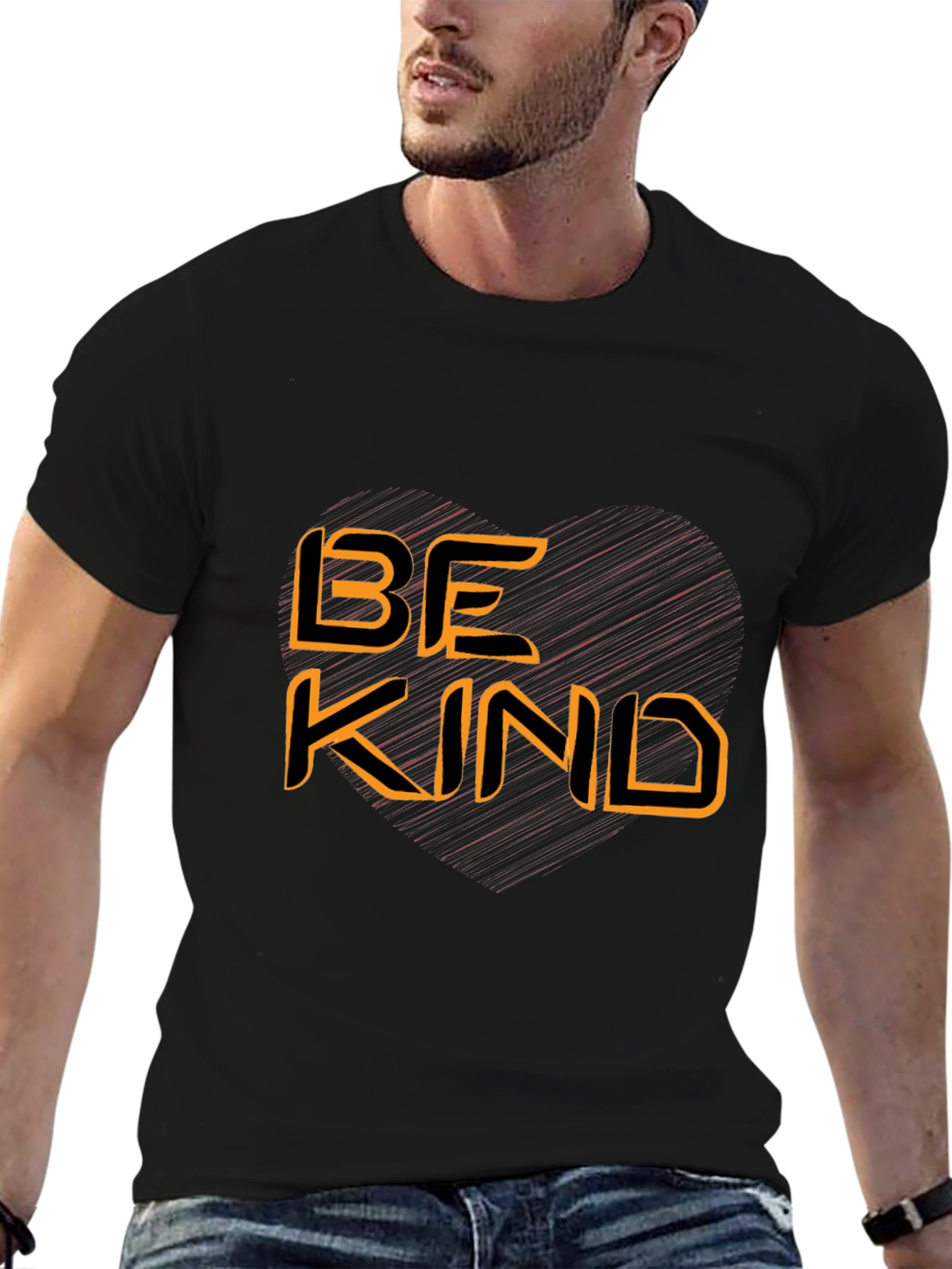 Black Be Kind Graphic Tee - Black Cotton Blend view 6