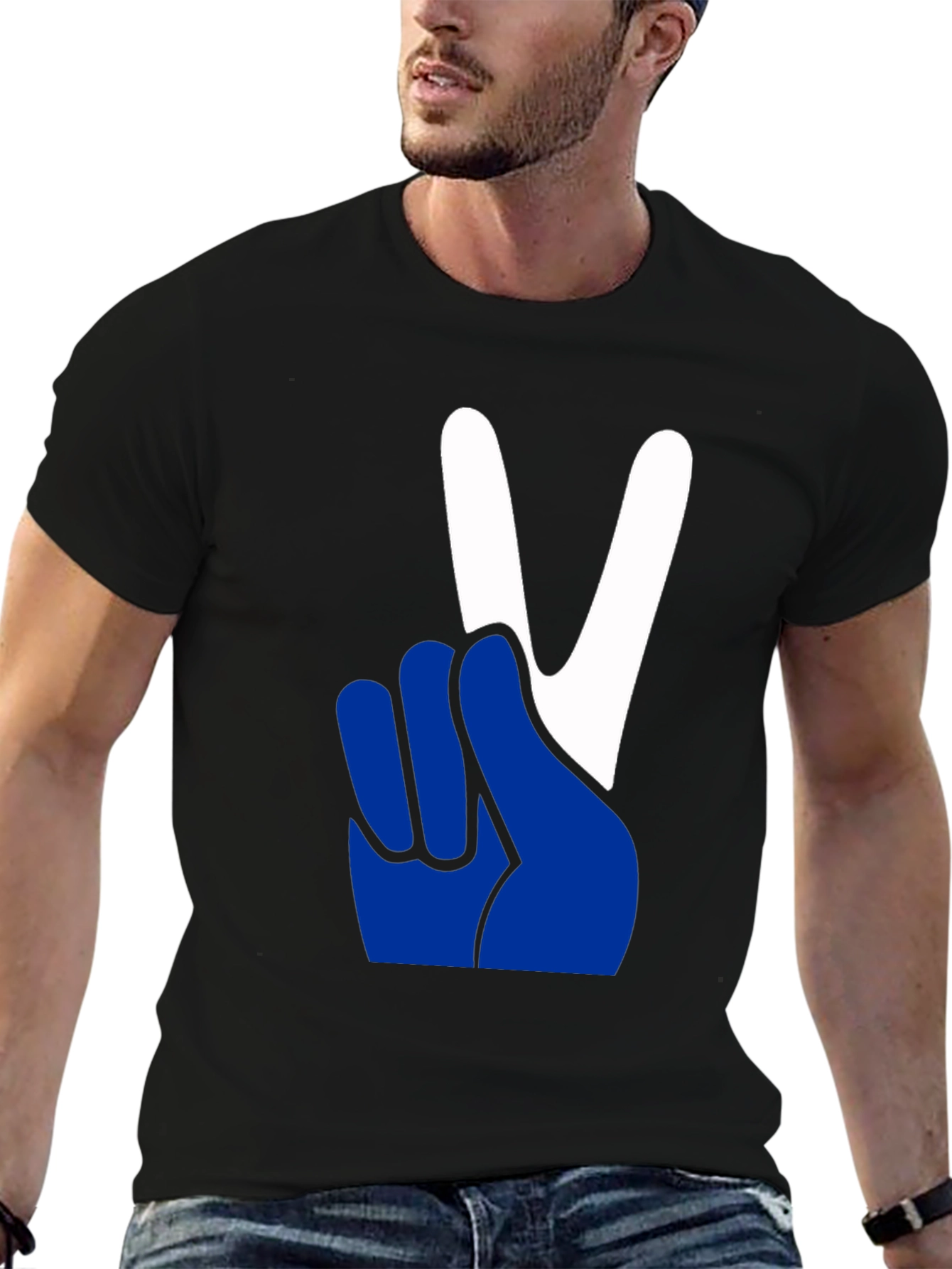 Black Peace Sign Graphic Tee - Relaxed Fit view 6