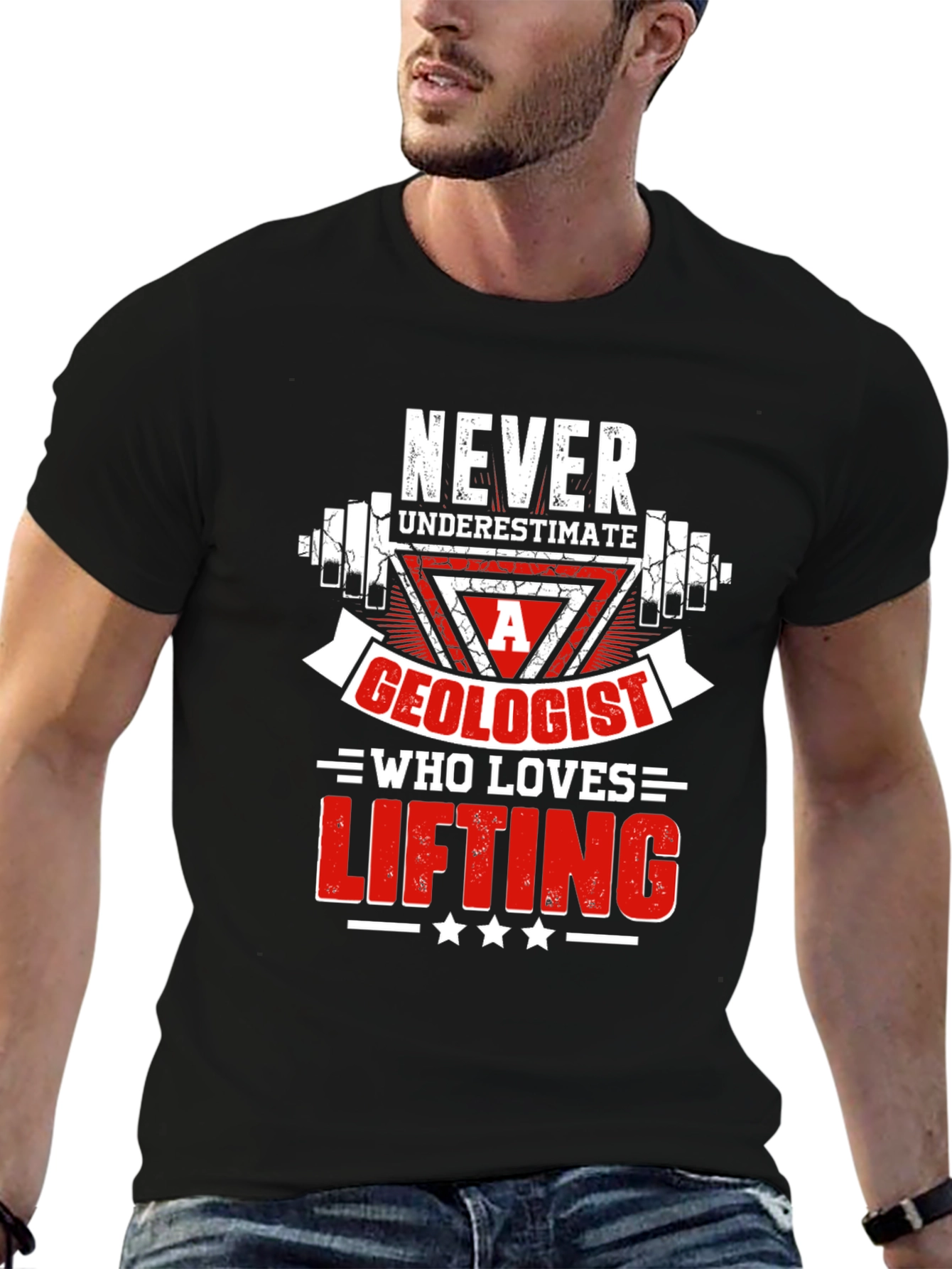 Black Geologist Lifting T-Shirt - Never Underestimate view 6