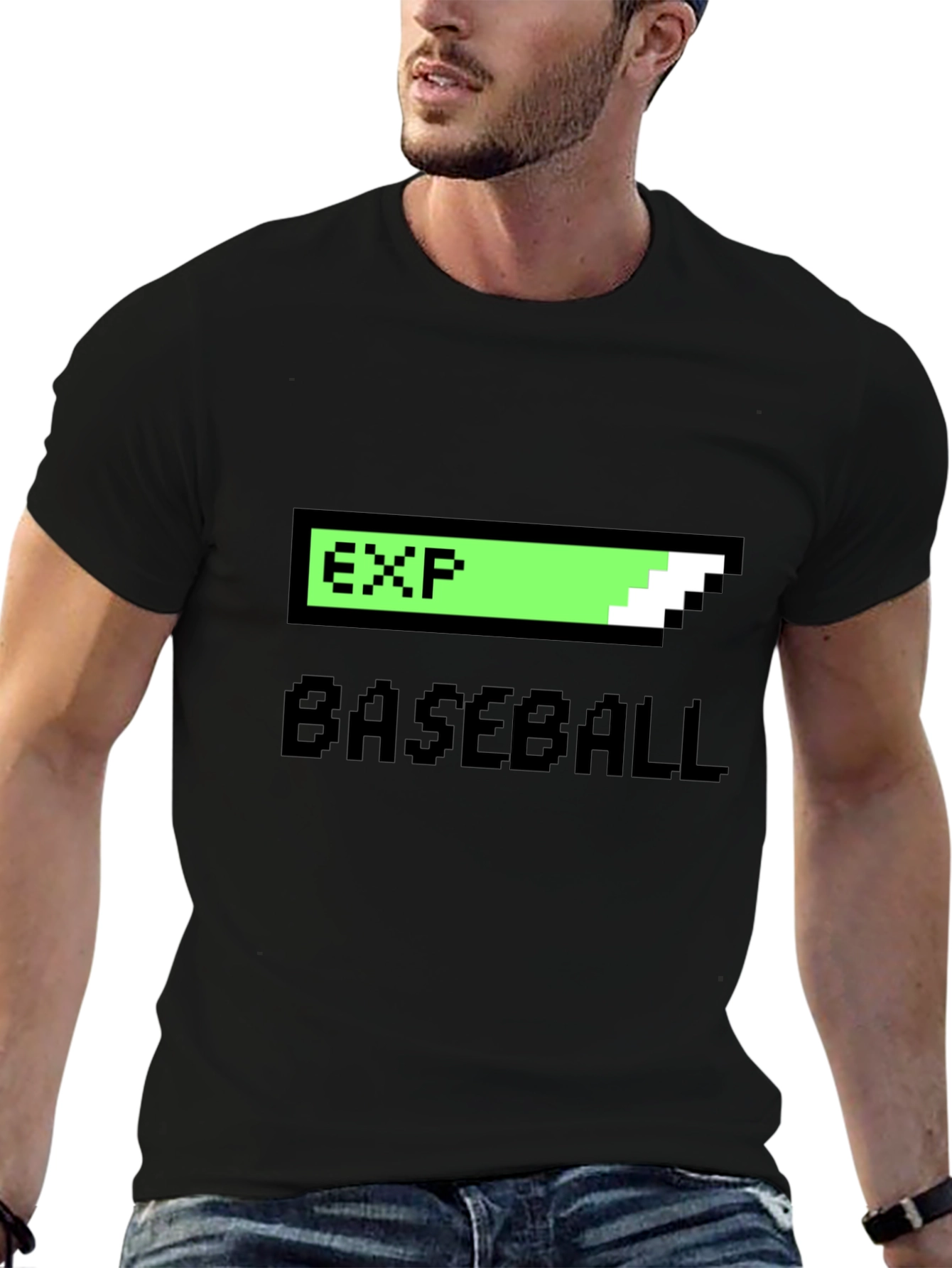 Black Level Up Your Game Baseball T-Shirt view 6