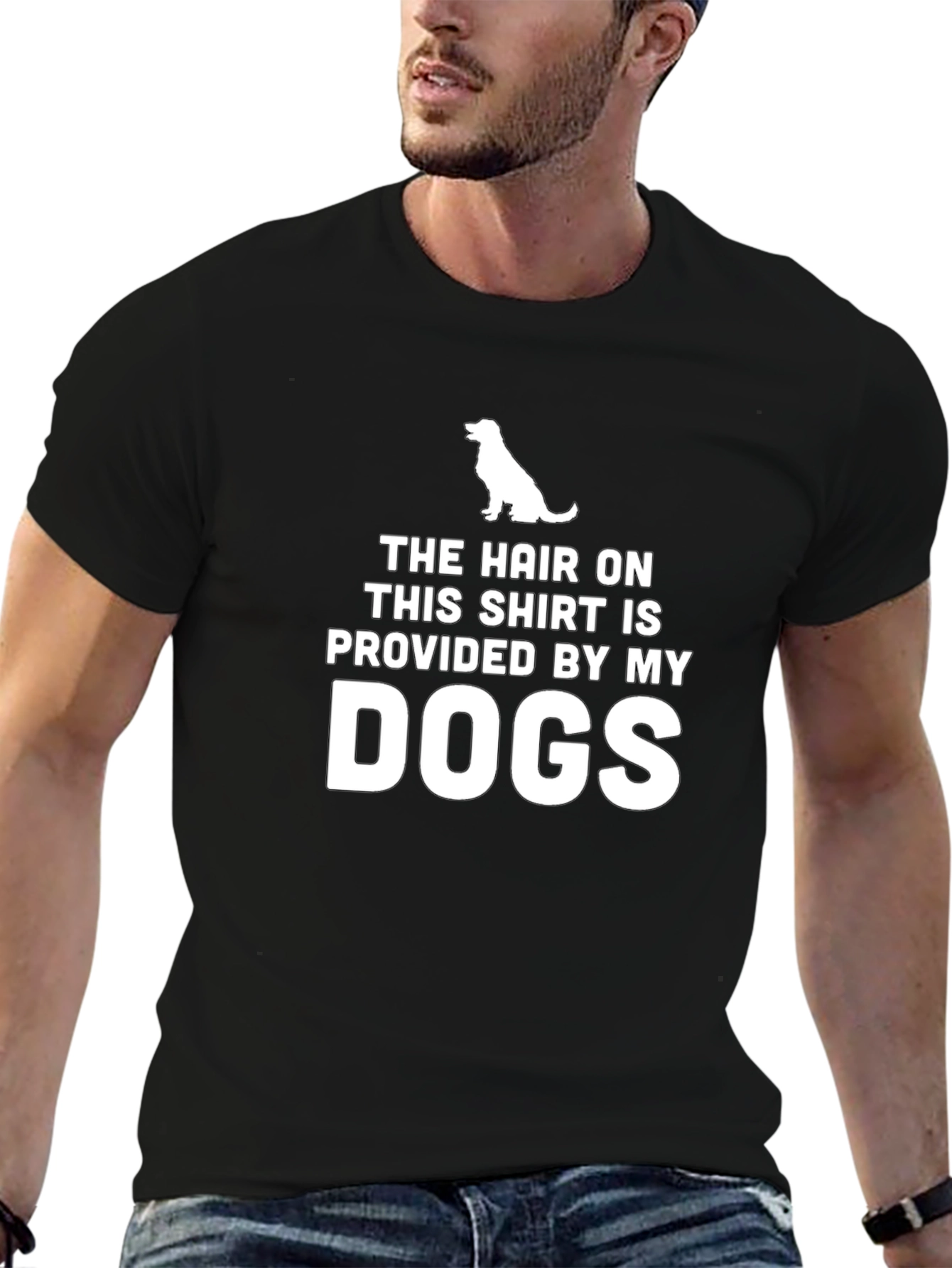 Black Dog Hair T-Shirt - Novelty Pet Owner Tee view 6