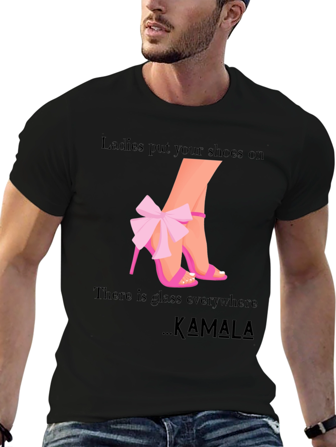 Black Ladies Put Your Shoes On Kamala T-Shirt view 6