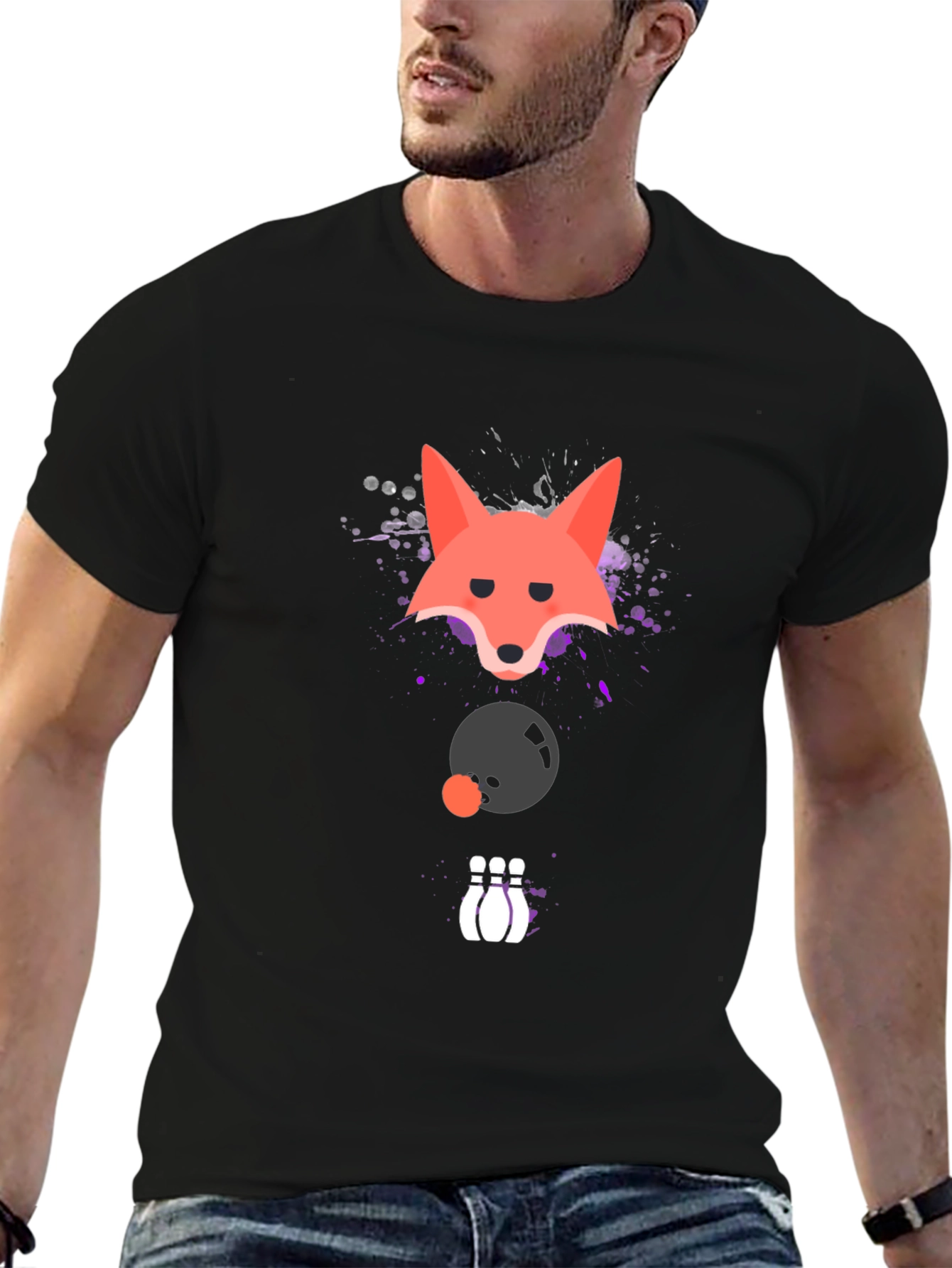 Black Fox Bowling Strike Graphic Tee view 6
