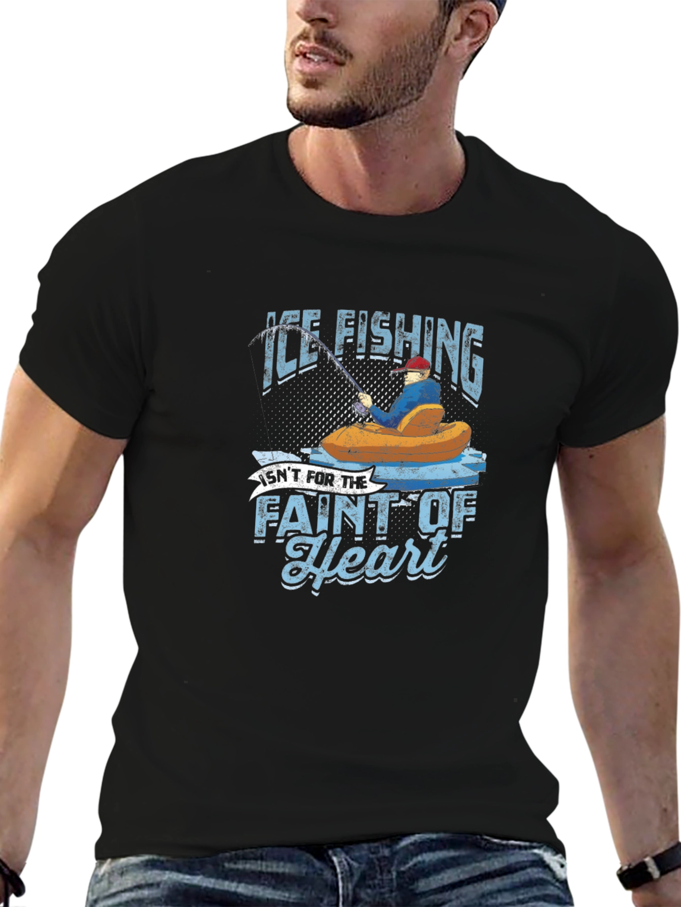 Black Ice Fishing Graphic T-Shirt view 6