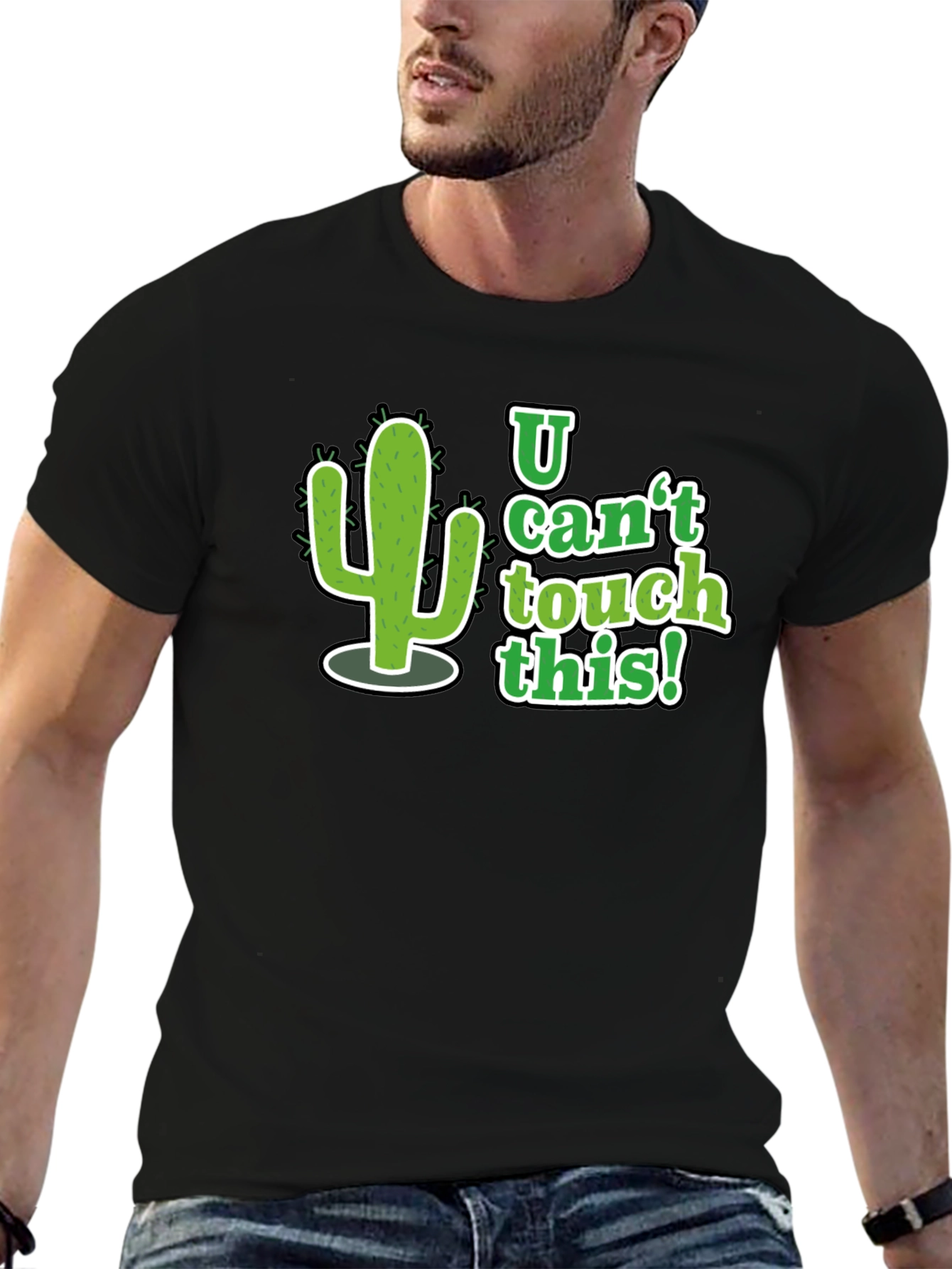 Black U Can't Touch This Cactus Graphic Tee - Black view 6