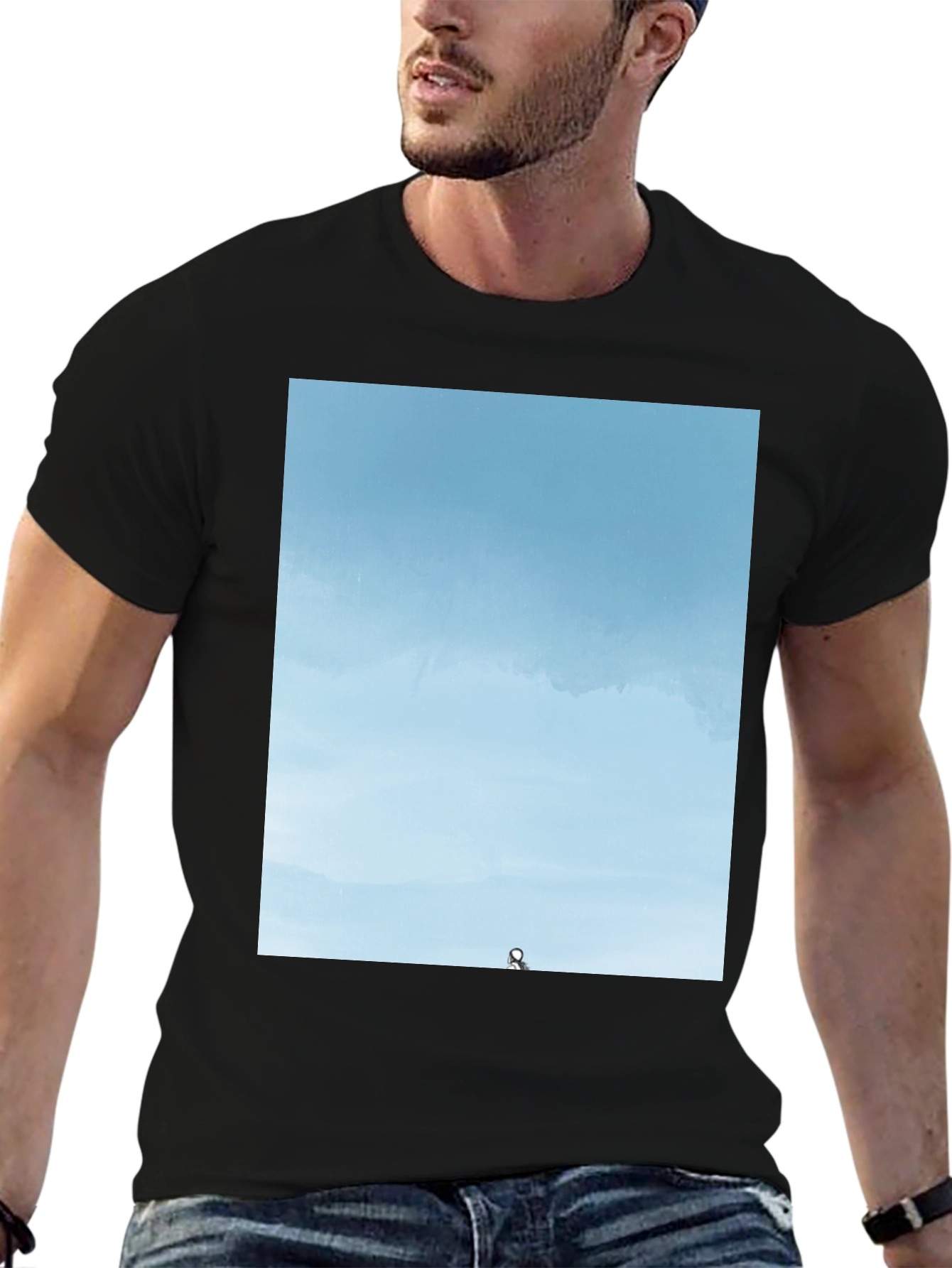 Black Sky View Graphic Tee - Soft Cotton Blend view 6