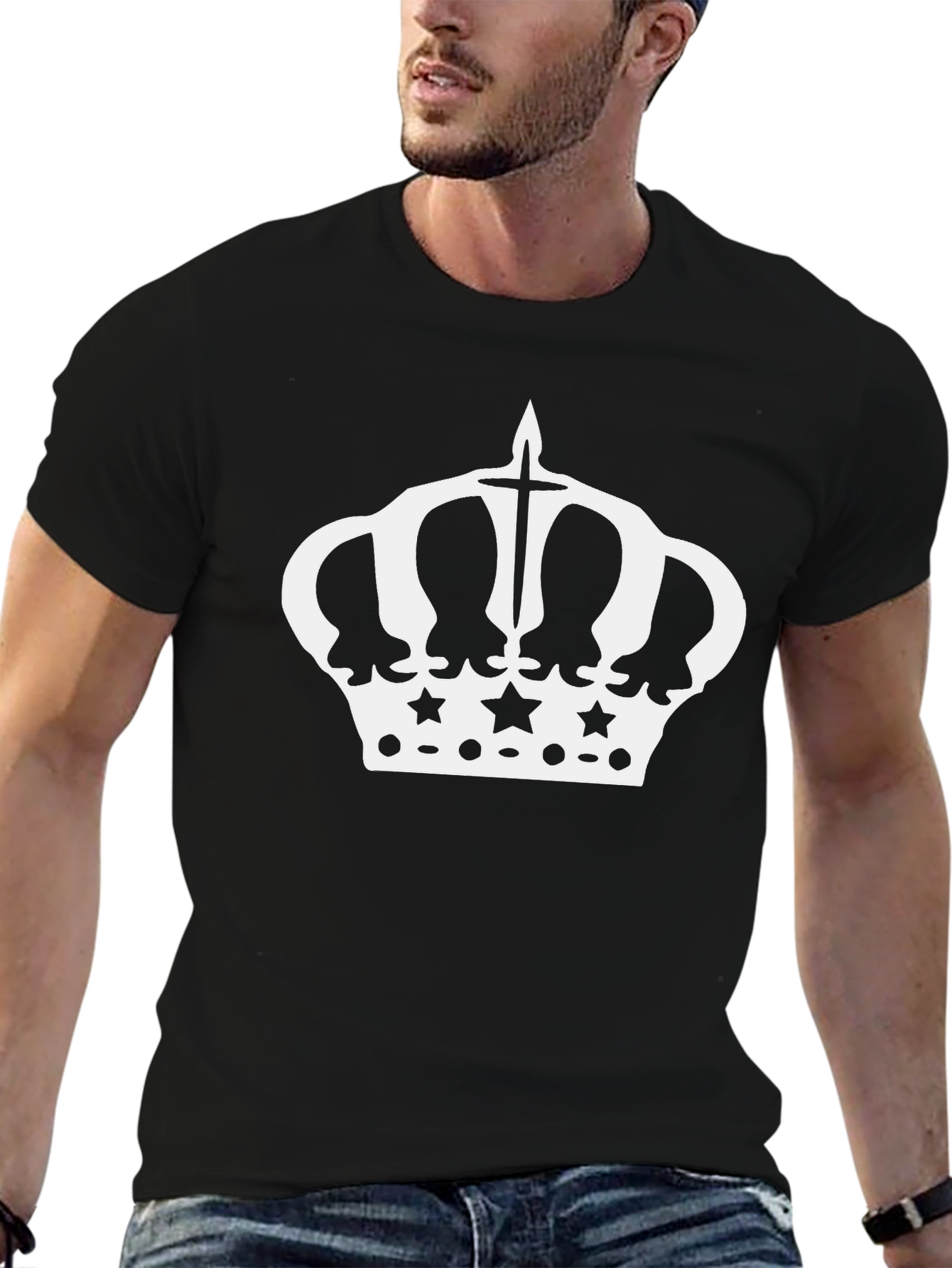 Black Crown Graphic Tee - Black Cotton Blend view 6