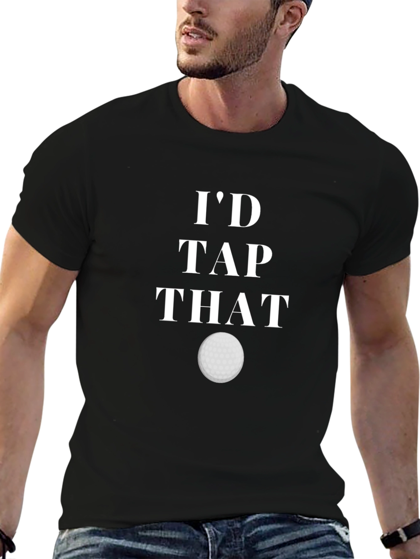 Black I'd Tap That Golf T-Shirt view 6