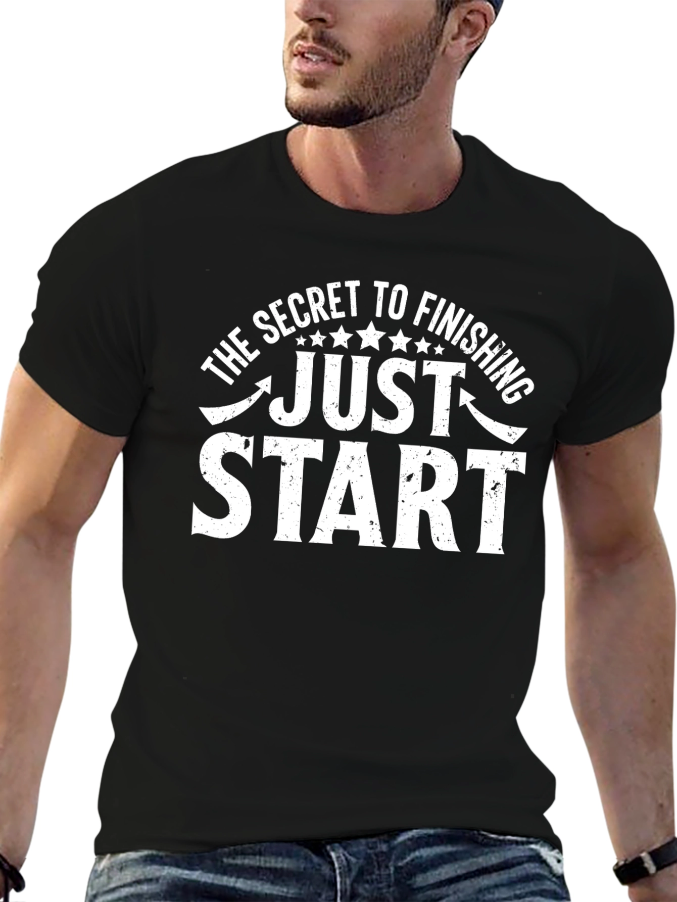 Black Secret to Finishing Start Black T-Shirt view 6