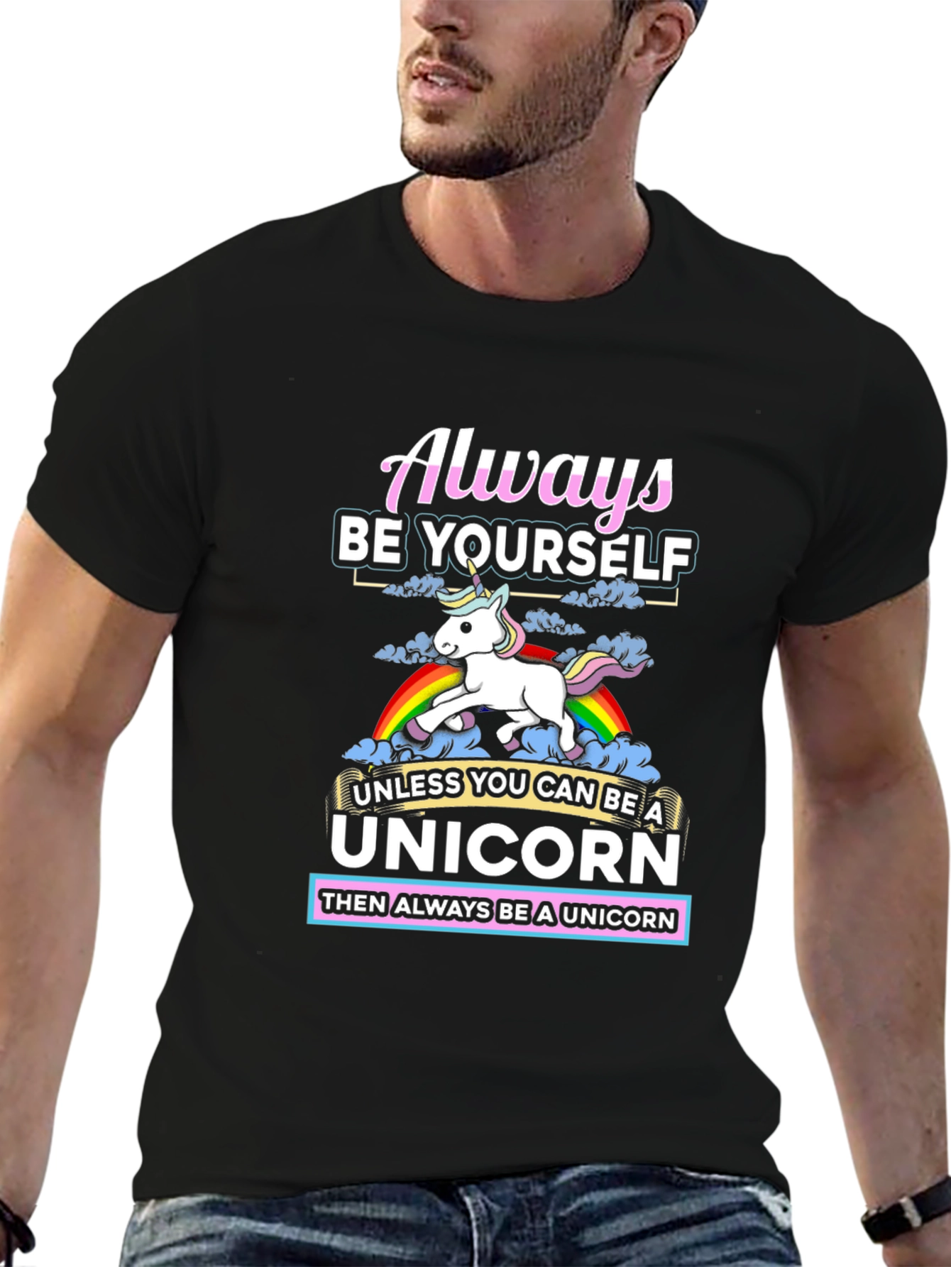 Black Always Be Yourself Unless Unicorn T-Shirt view 6