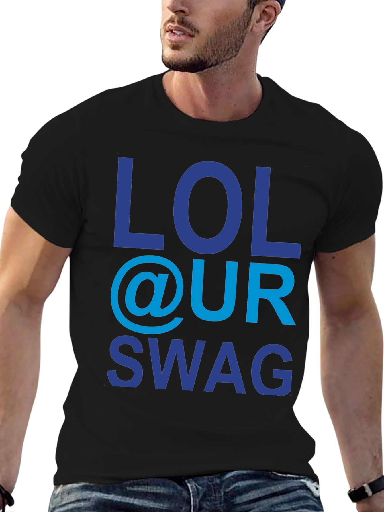 Black LOL @ UR SWAG Graphic Tee - Trendy & Fun! view 6