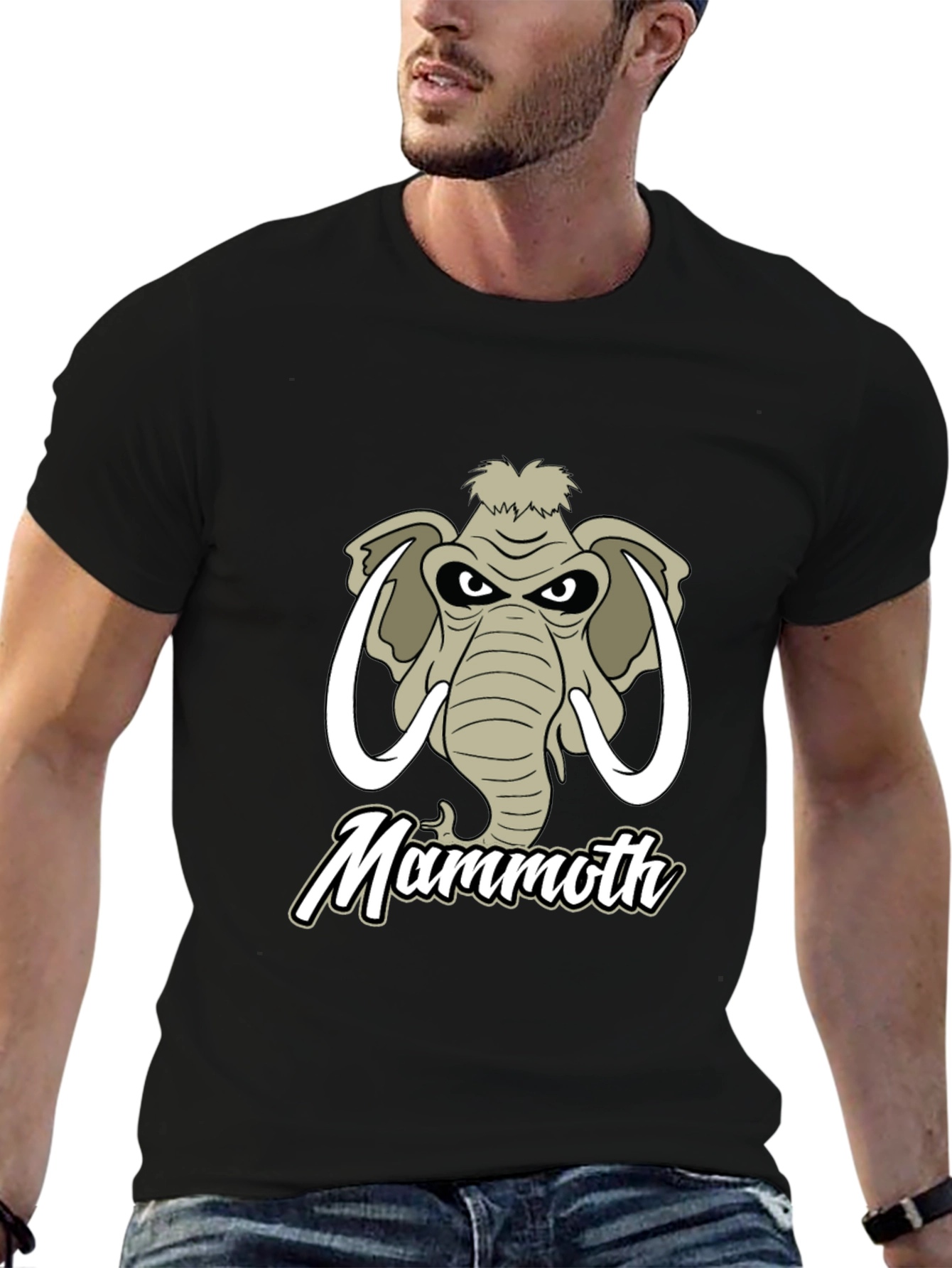 Black Mammoth Graphic Tee - Black Casual T-Shirt view 6