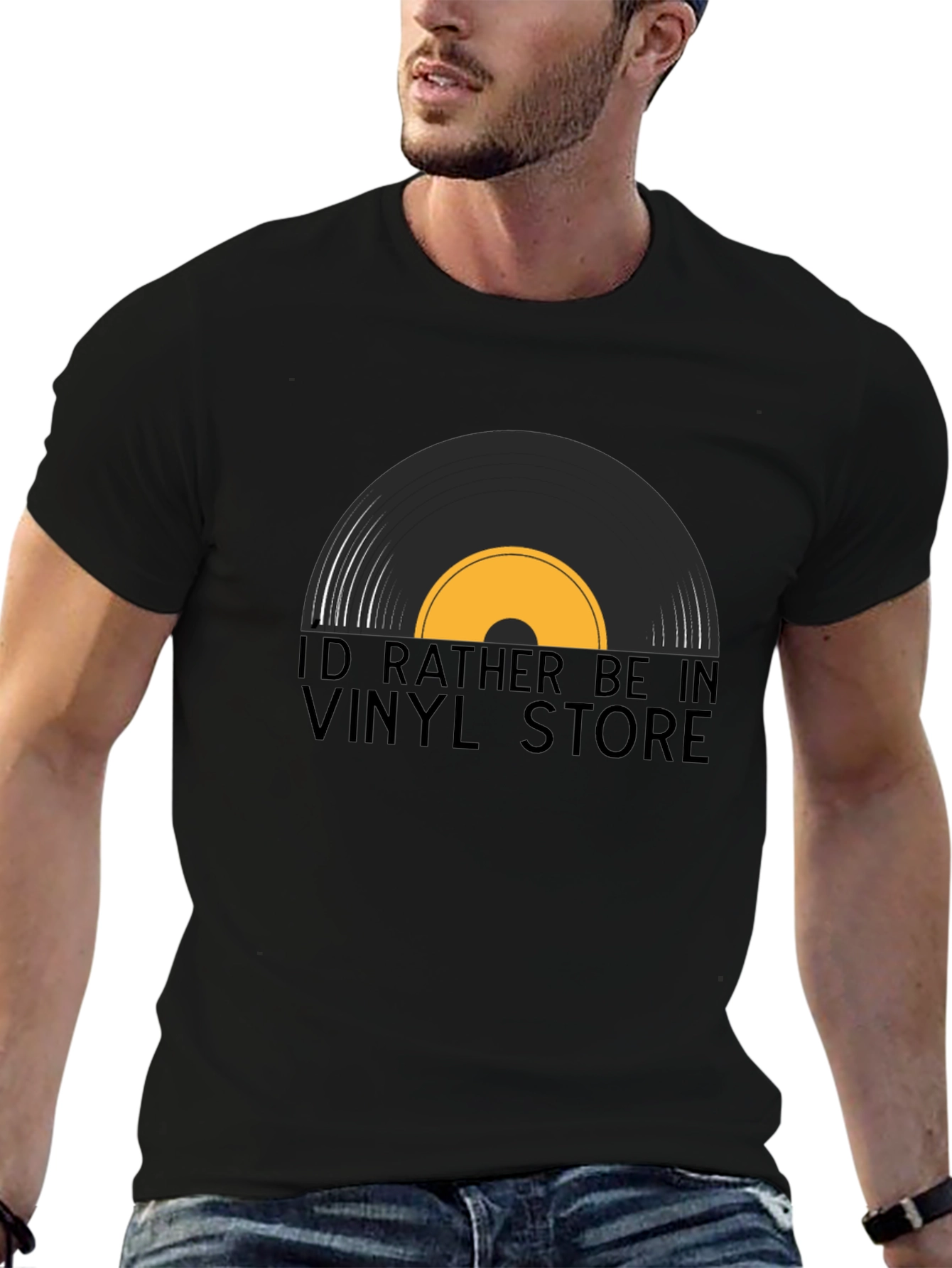 Black Vinyl Store T-Shirt: Retro Music Lover Tee view 6