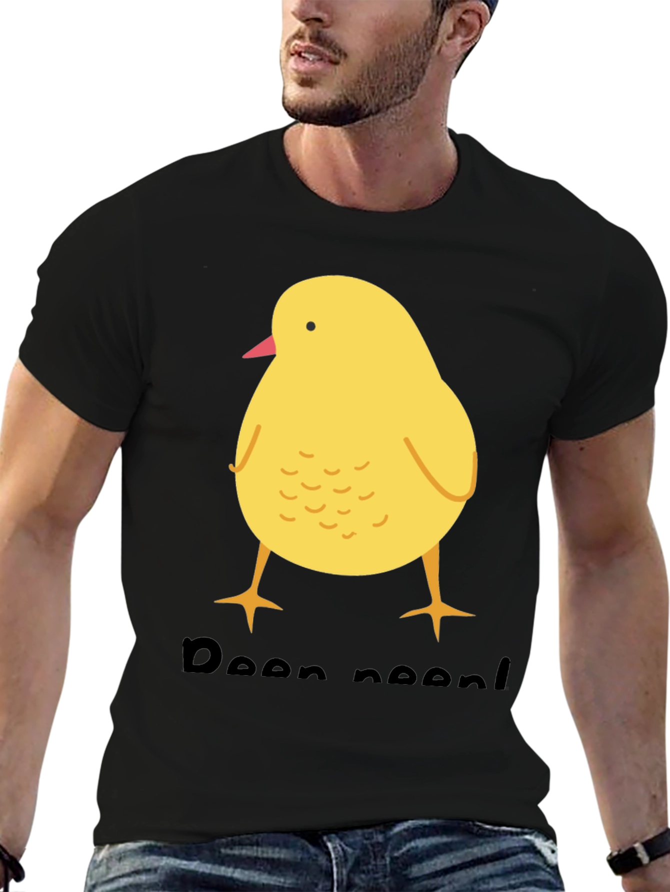 Black Cute Chick T-Shirt - Black Cotton Blend view 6