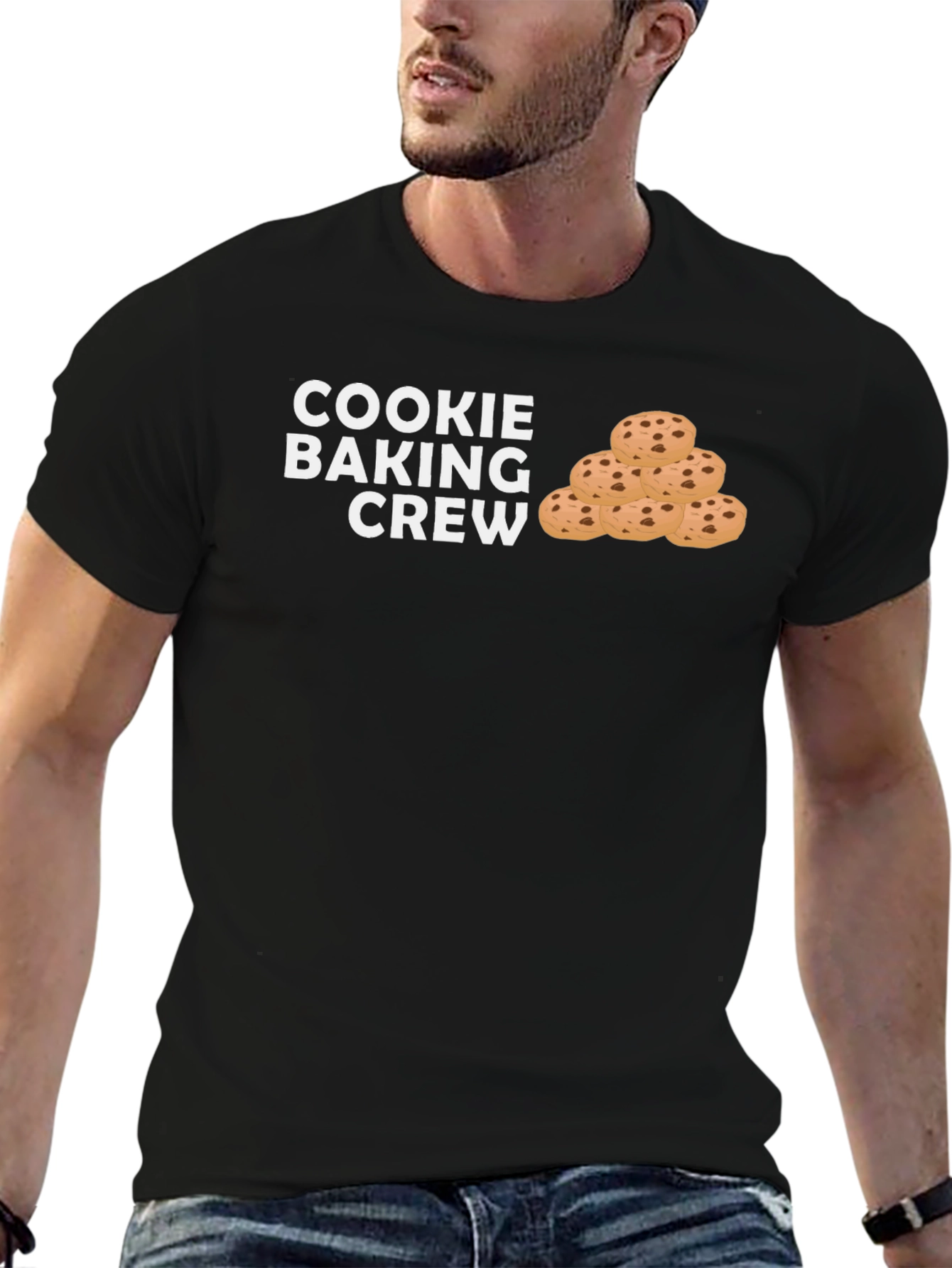 Black Cookie Baking Crew T-Shirt Funny Foodie Tee view 6