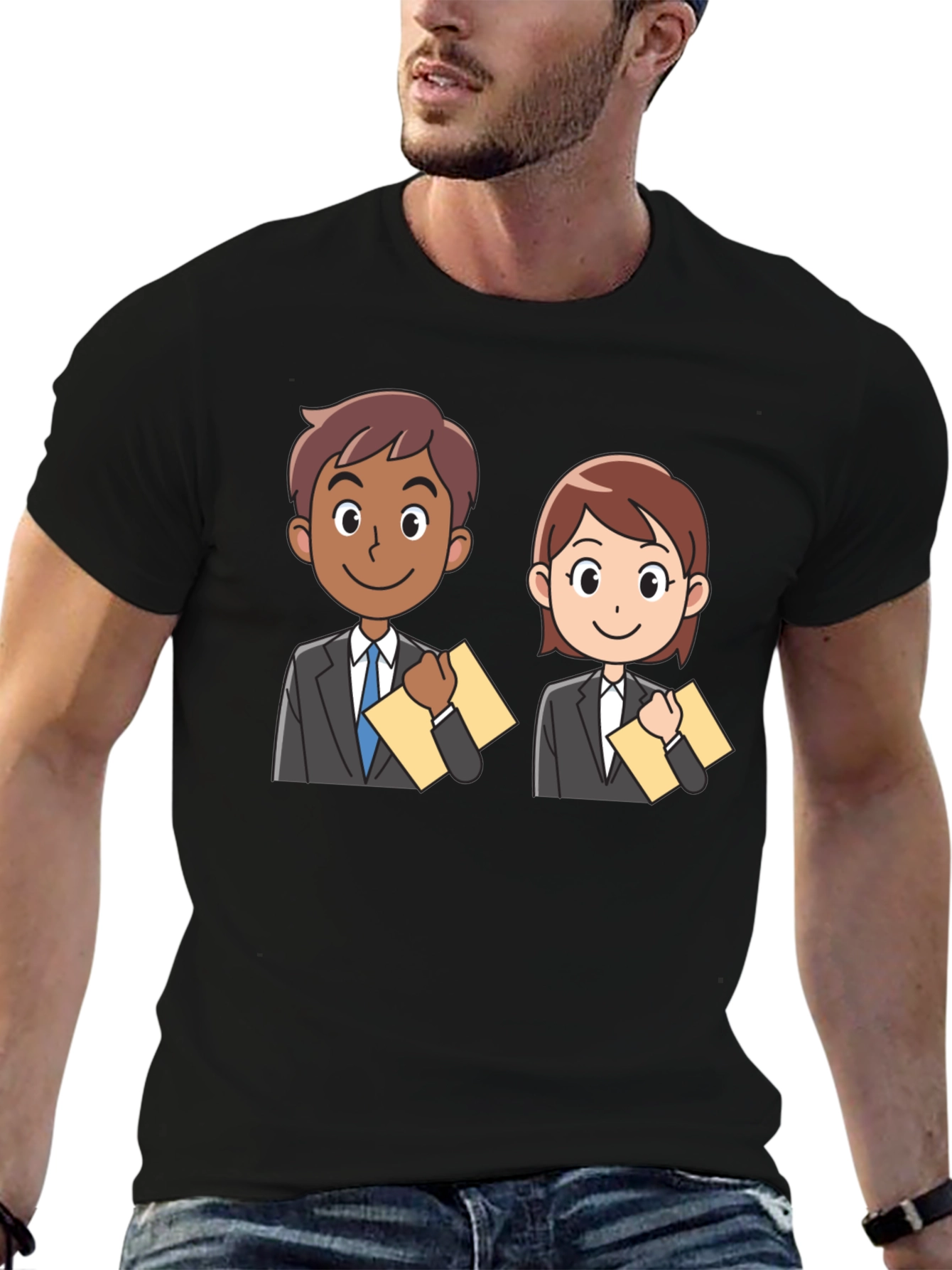 Black Business Ready Cartoon T-Shirt view 6