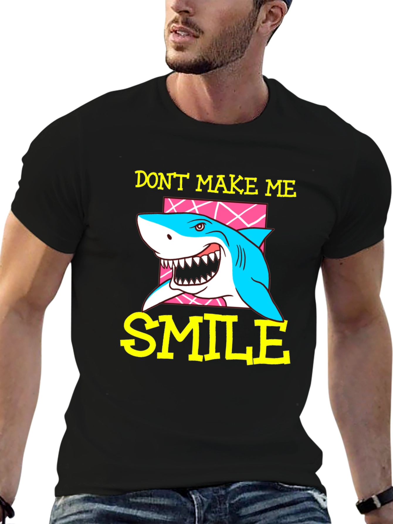 Black Don't Make Me Smile Shark Graphic T-Shirt view 6