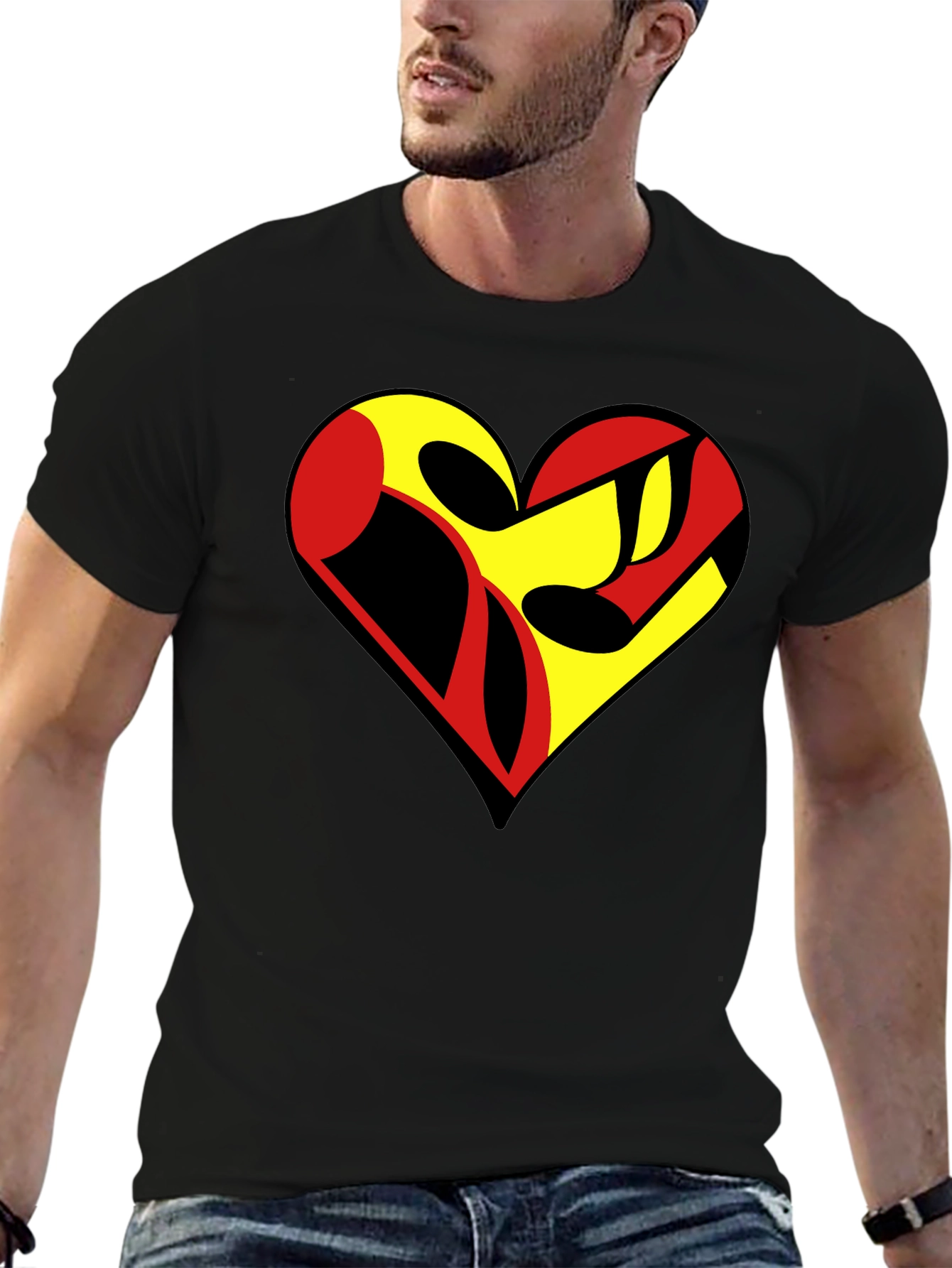 Black Heart Graphic Black T-Shirt view 6
