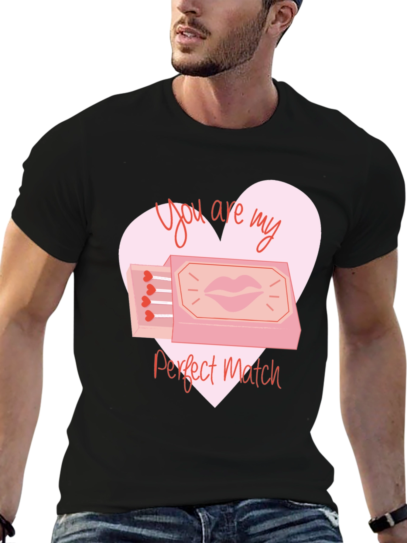 Black Perfect Match Graphic T-Shirt - Valentine's Day view 6
