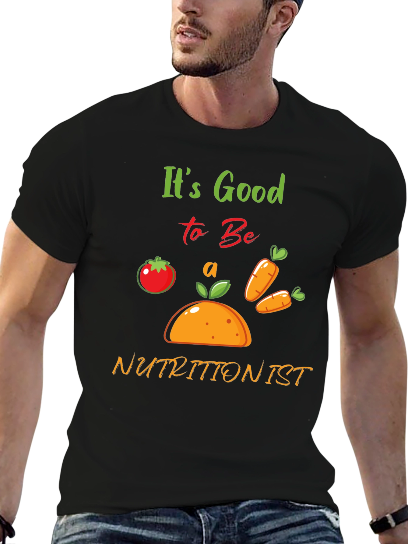 Black It's Good to Be a Nutritionist T-Shirt - Black view 6