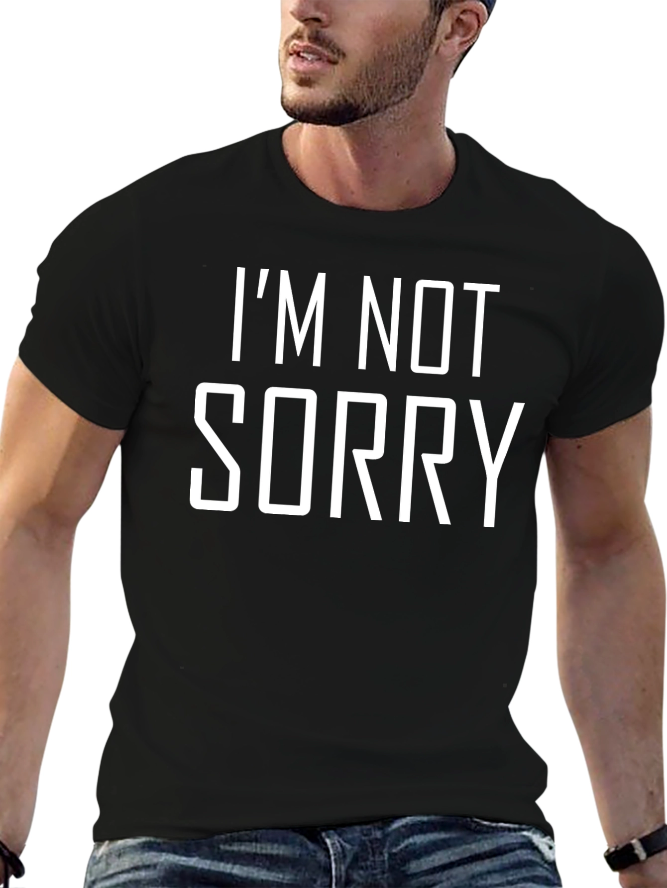 Black I'm Not Sorry Graphic Tee - Bold Statement Shirt view 6