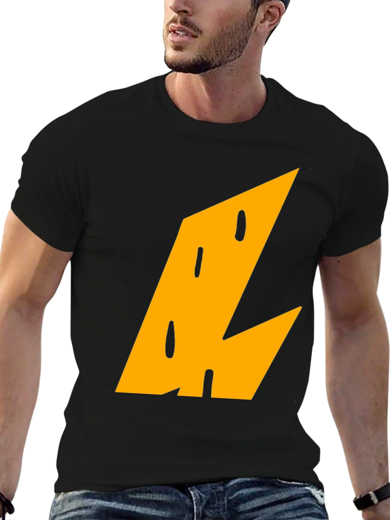 Black Abstract Graphic Print T-Shirt view 6