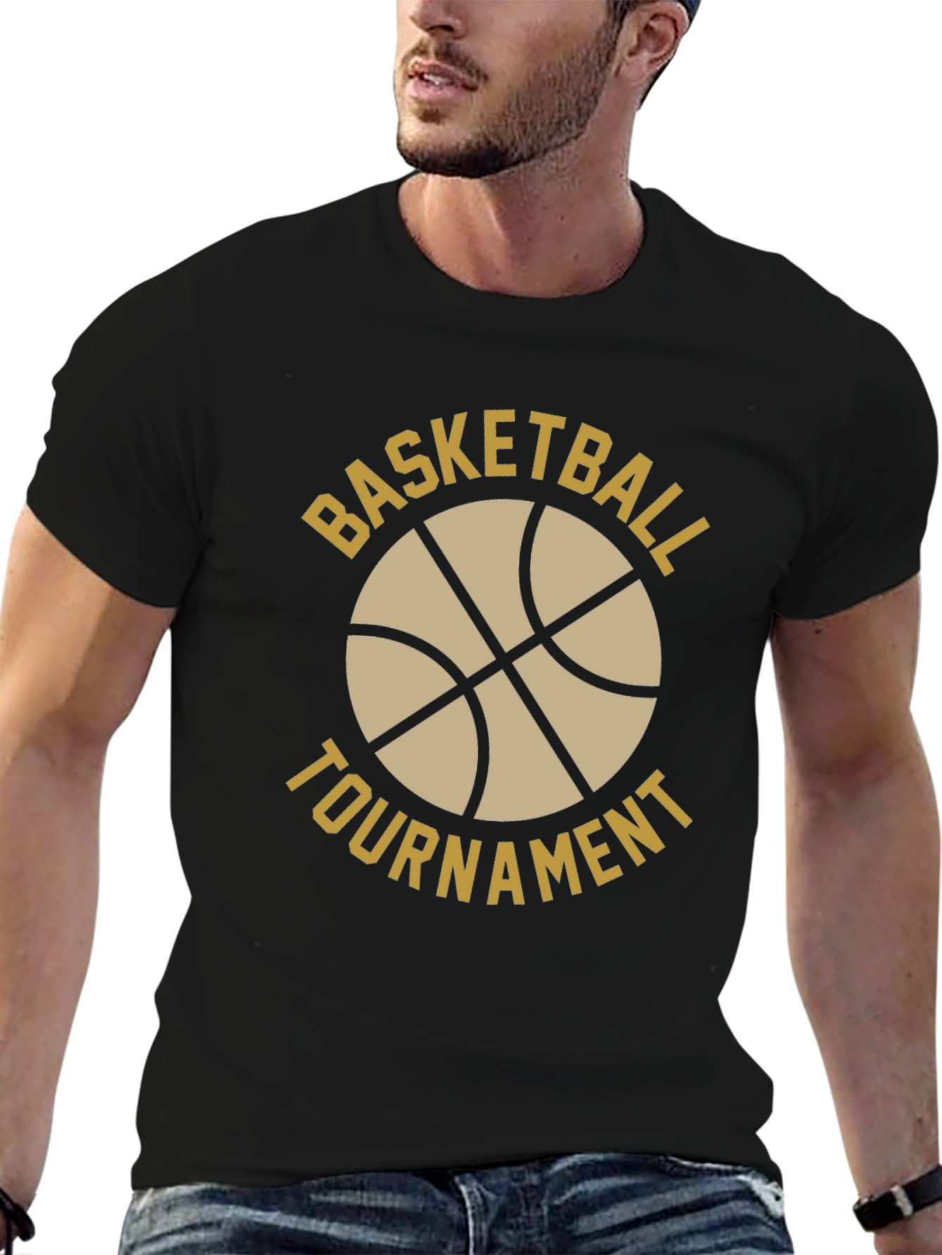 Black Basketball Tournament Black T-Shirt view 6