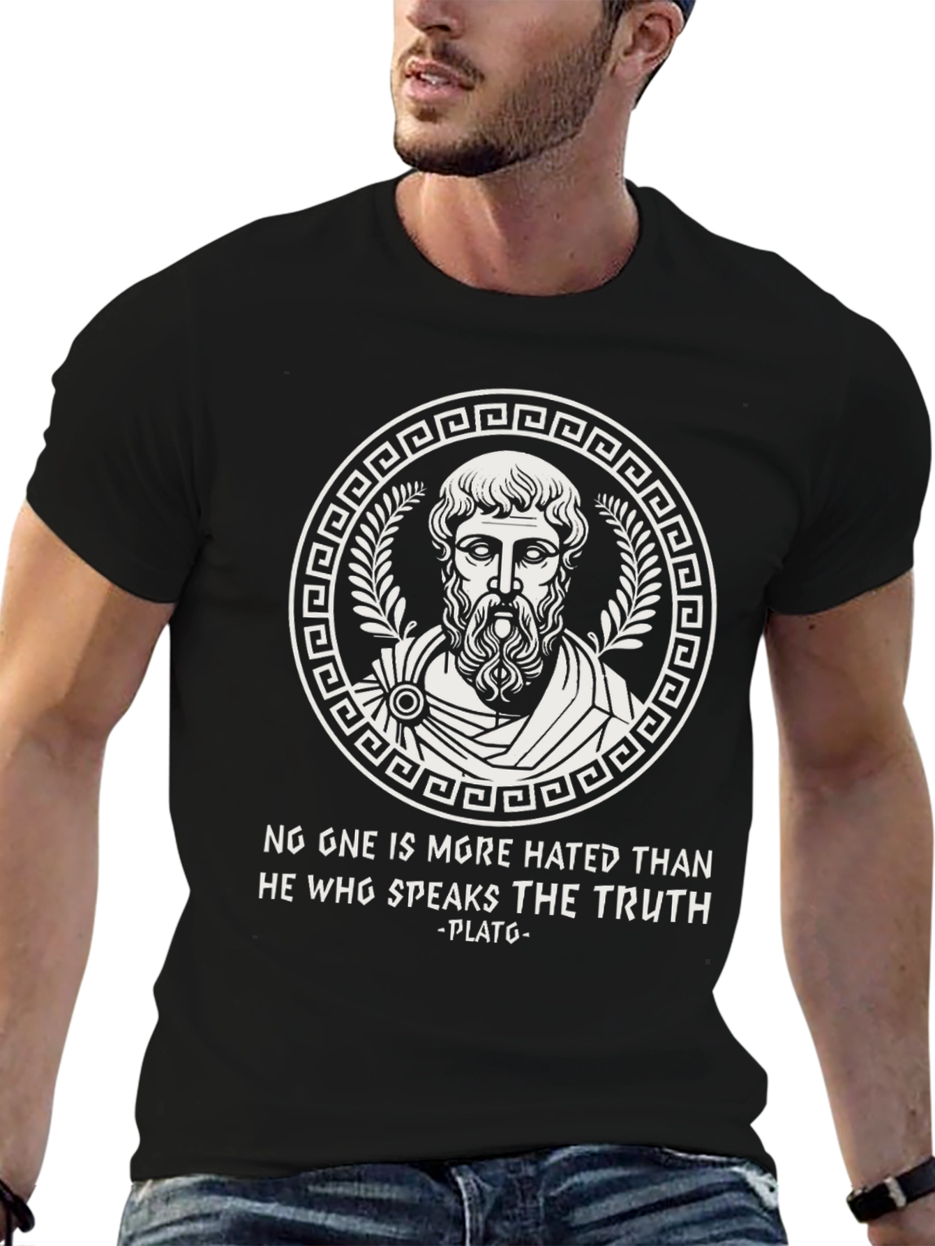 Black Philosopher Plato Truth T-Shirt view 6
