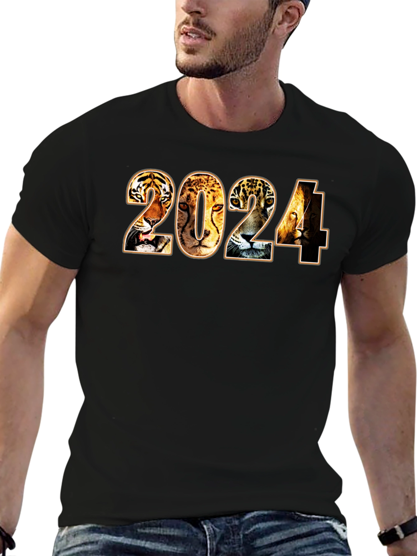 Black 2024 Animal Print T-Shirt view 6