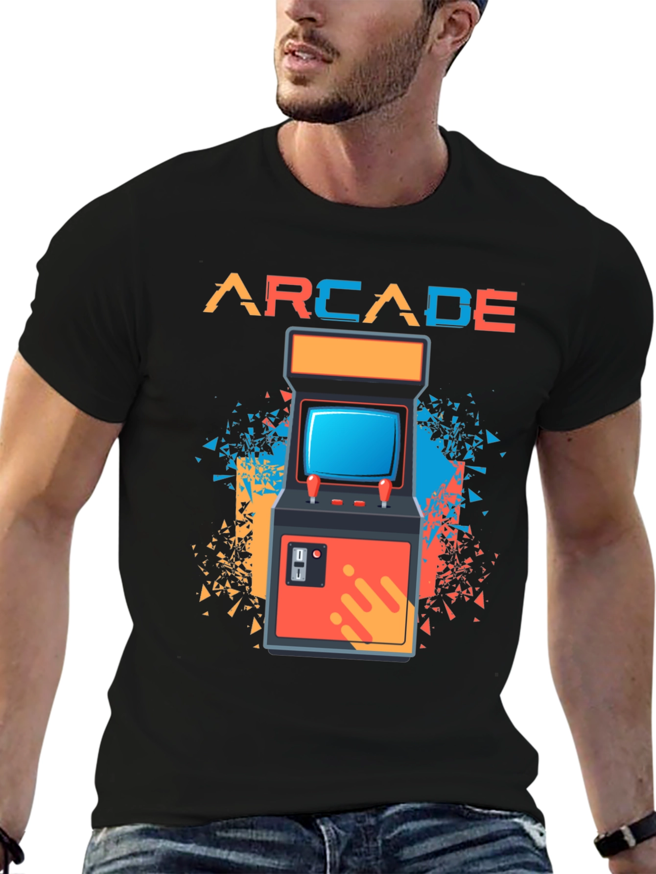 Black Arcade Gaming Retro T-Shirt - Classic Gamer Tee view 6