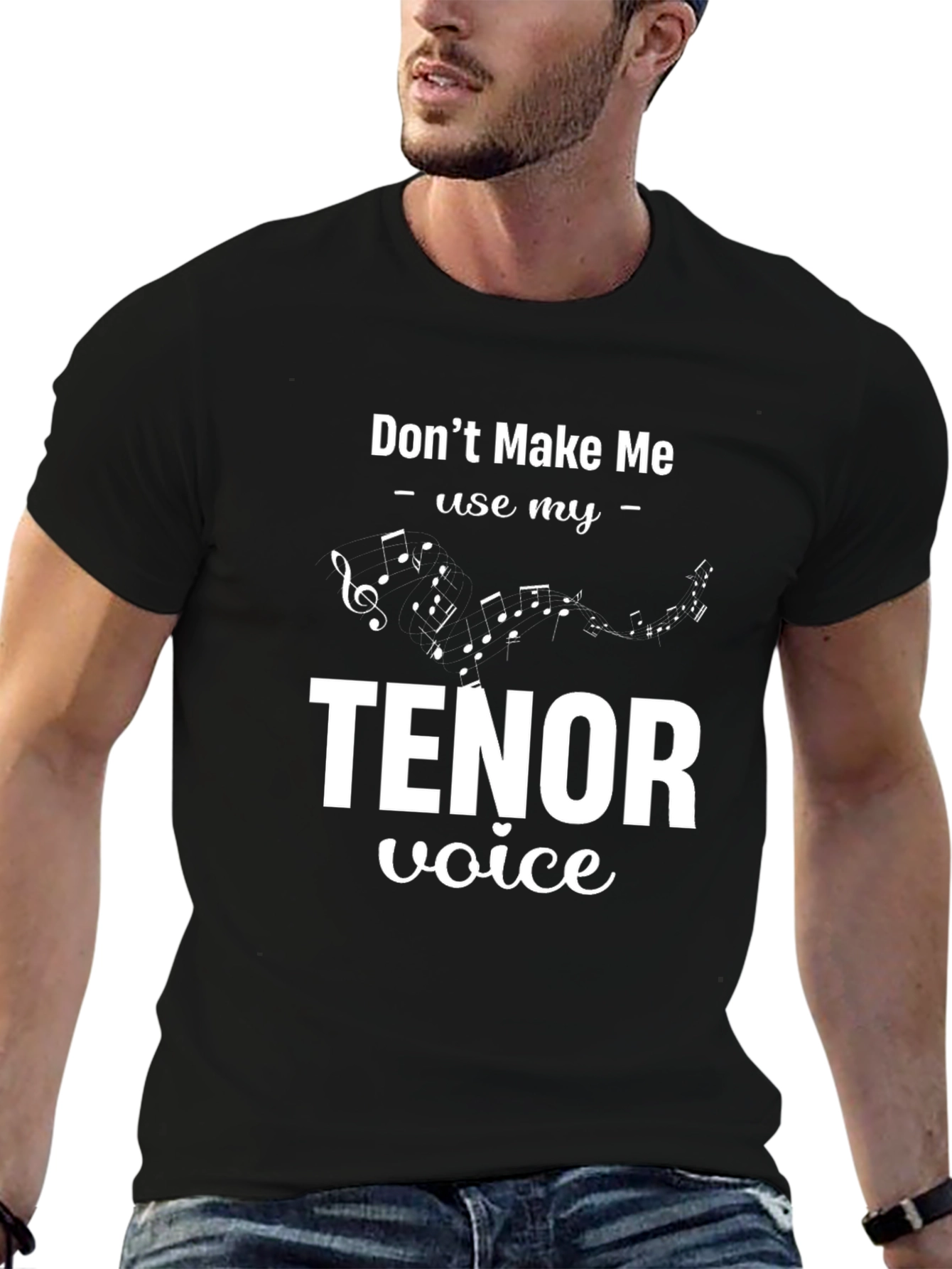 Black Don't Make Me Use My Tenor Voice T-Shirt view 6