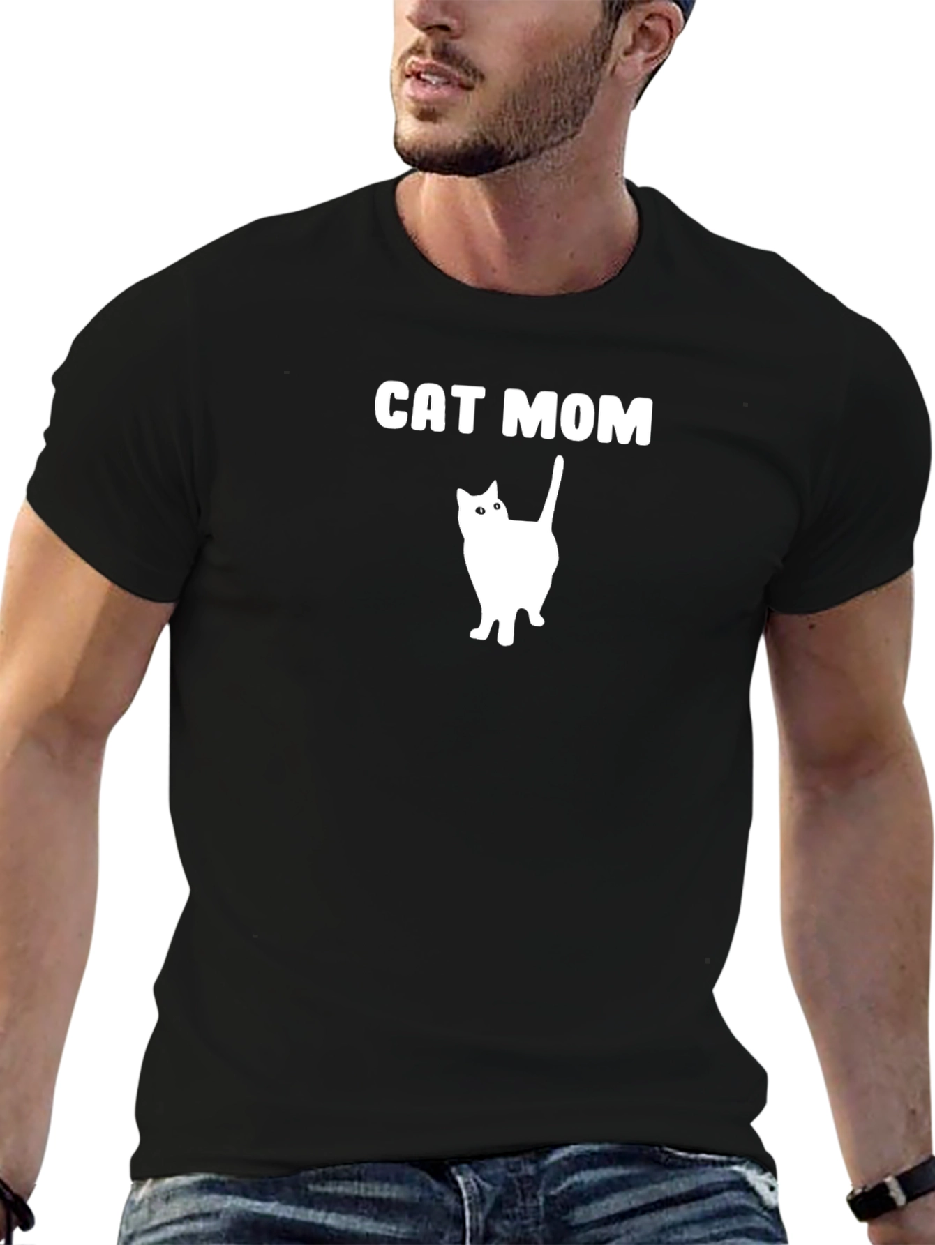 Black Cat Mom Black T-Shirt - Cute Cat Lover Apparel view 6