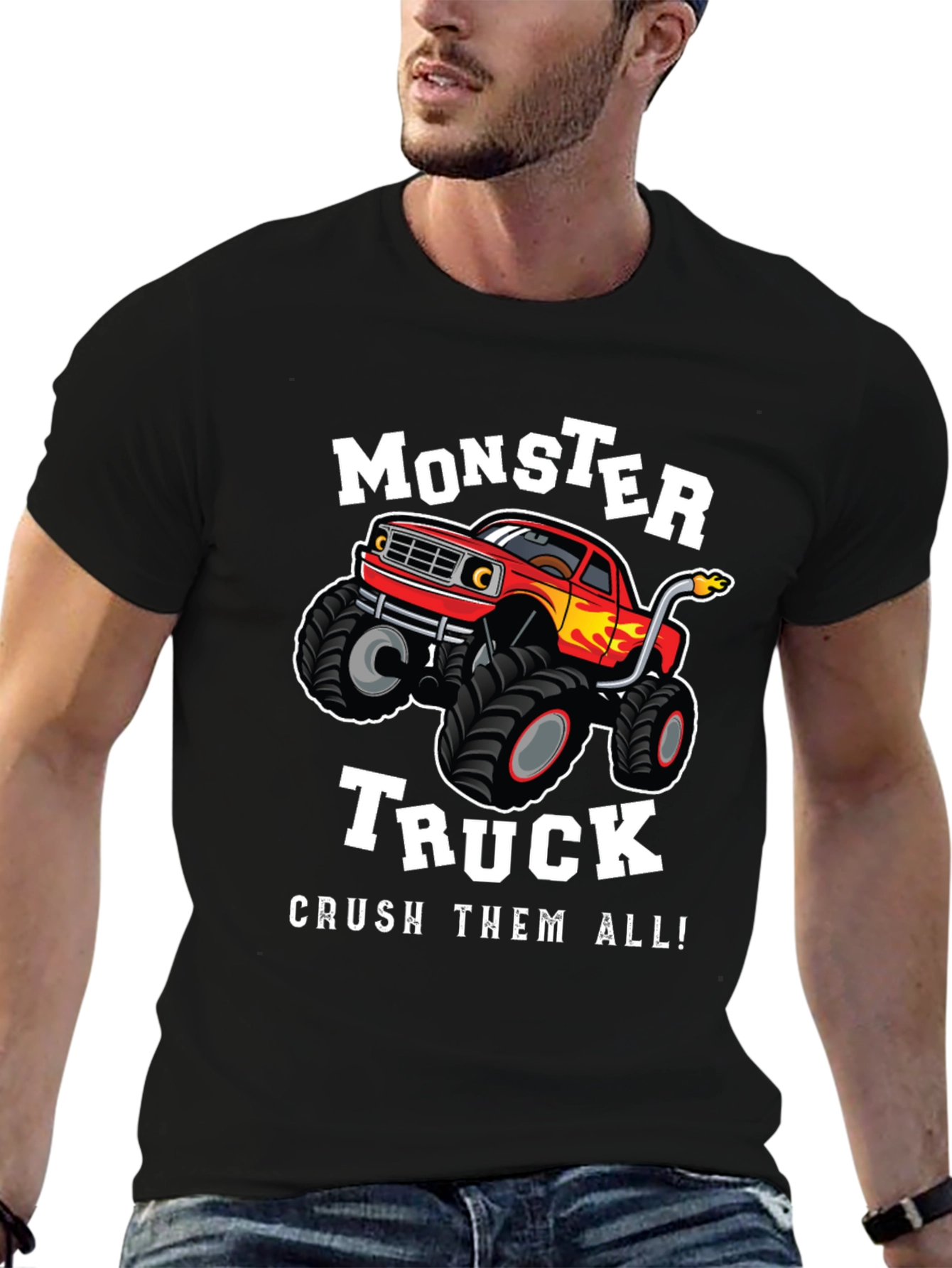 Black Monster Truck Graphic Tee - Crush Them All! view 6