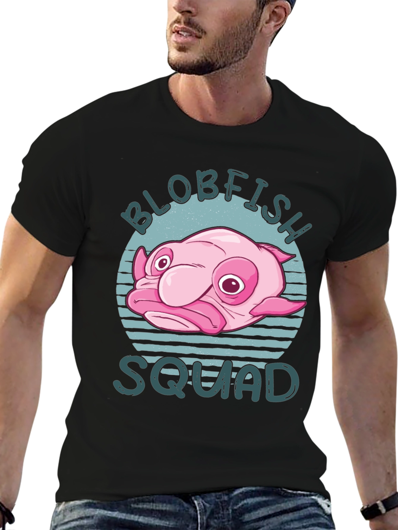 Black Blobfish Squad Graphic Tee view 6