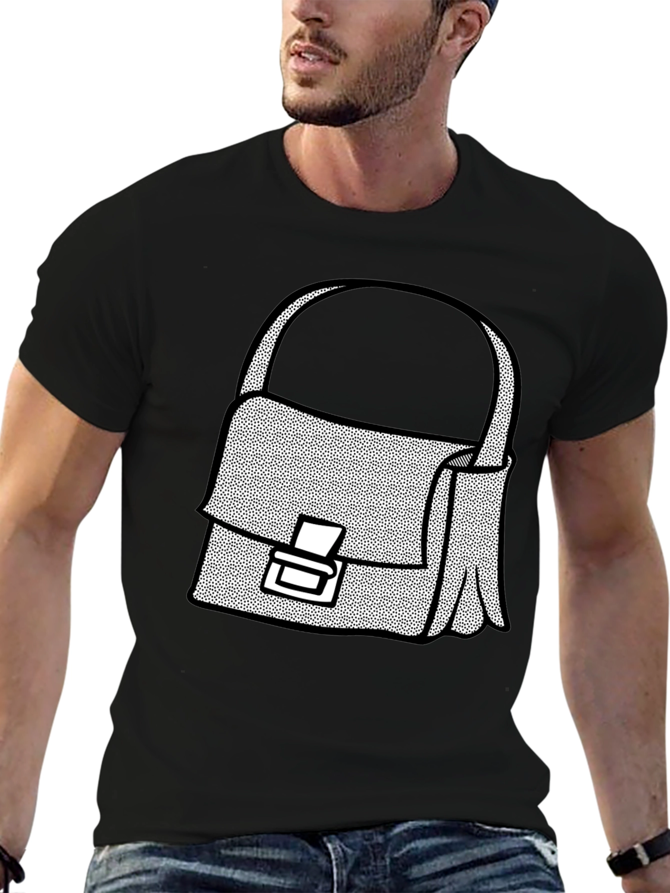 Black Satchel Graphic T-Shirt - Stylish Casual Wear view 6