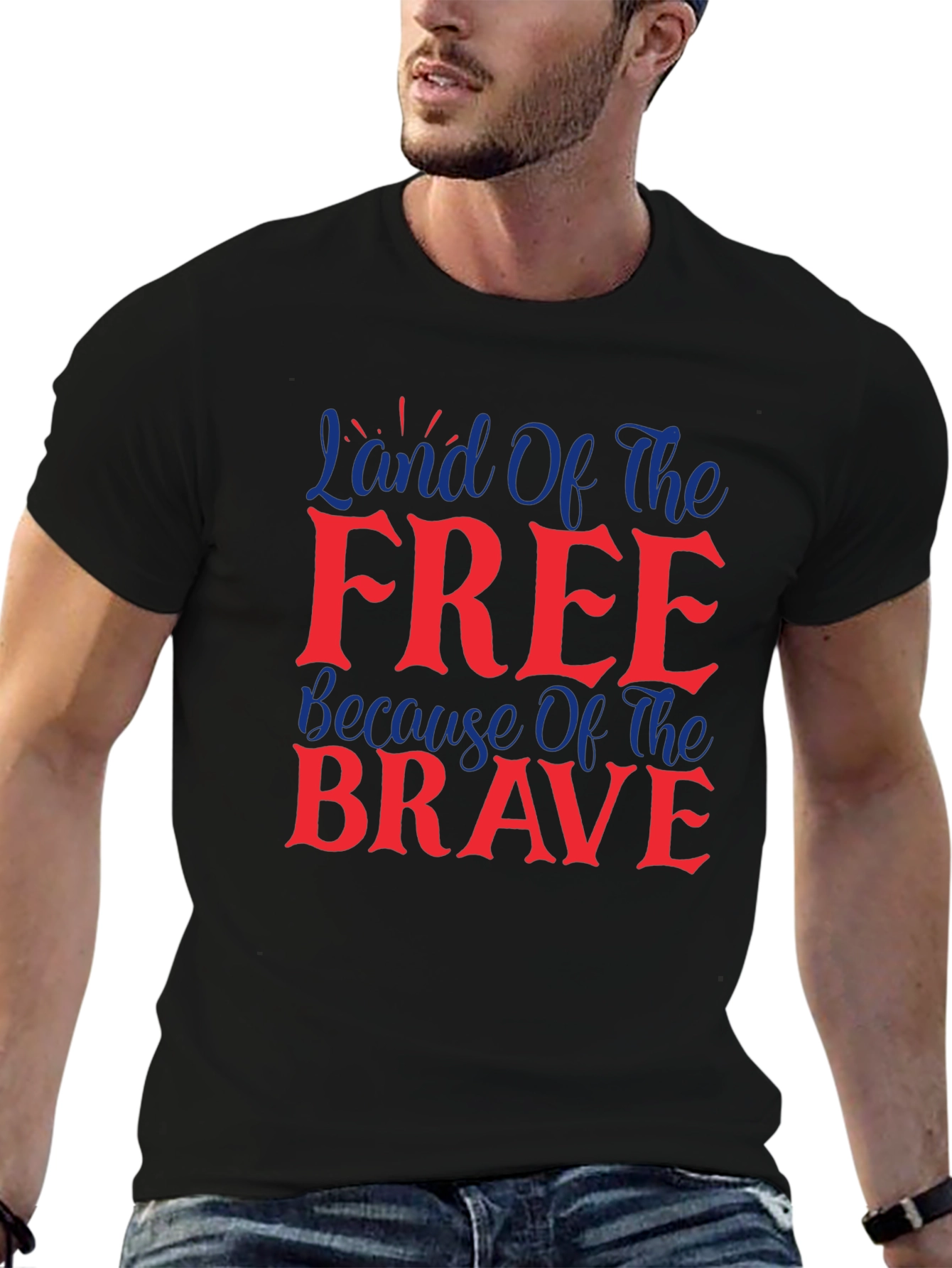 Black Land of the Free Graphic T-Shirt view 6
