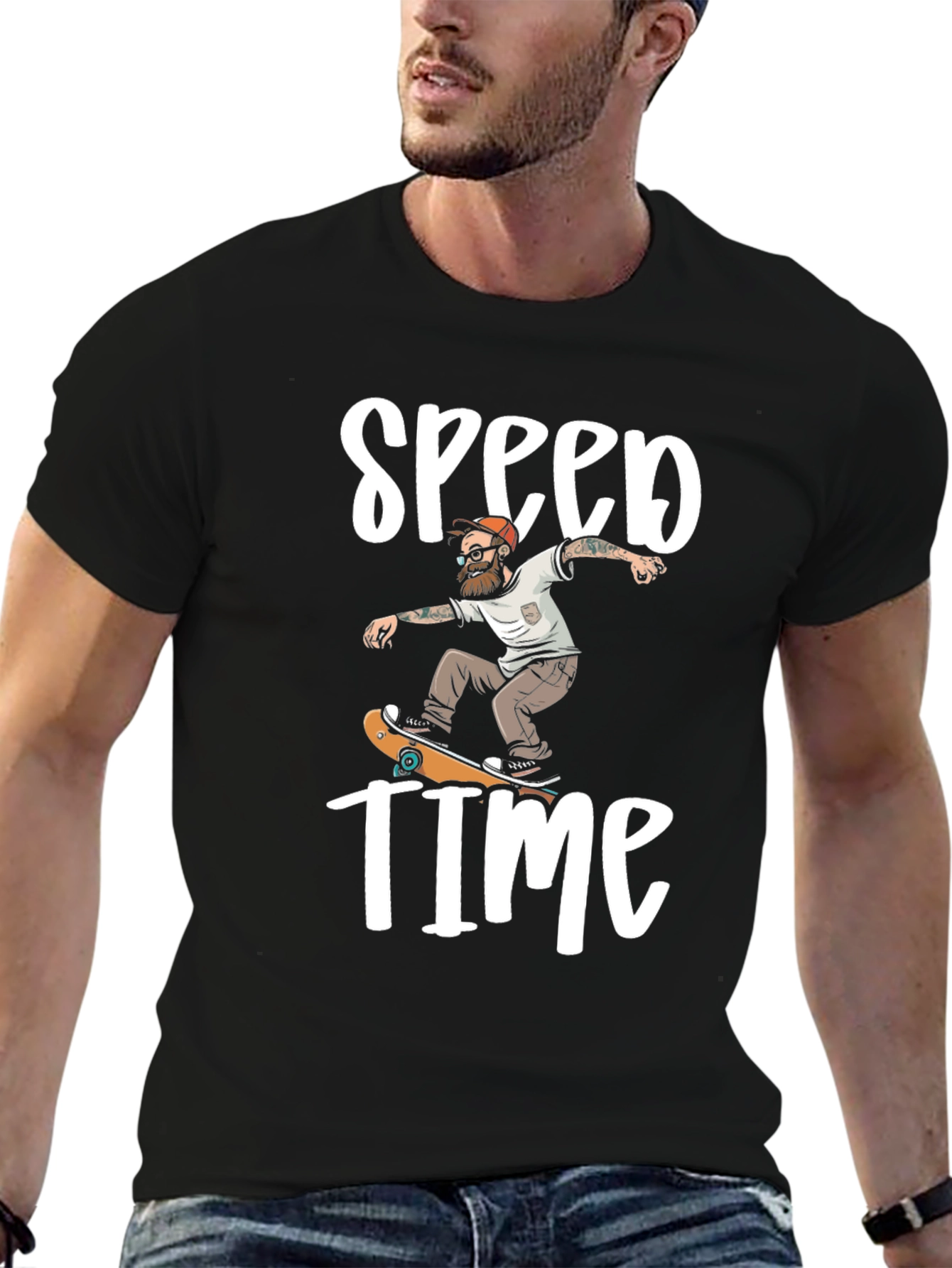 Black Speed Time Skater Graphic Tee view 6